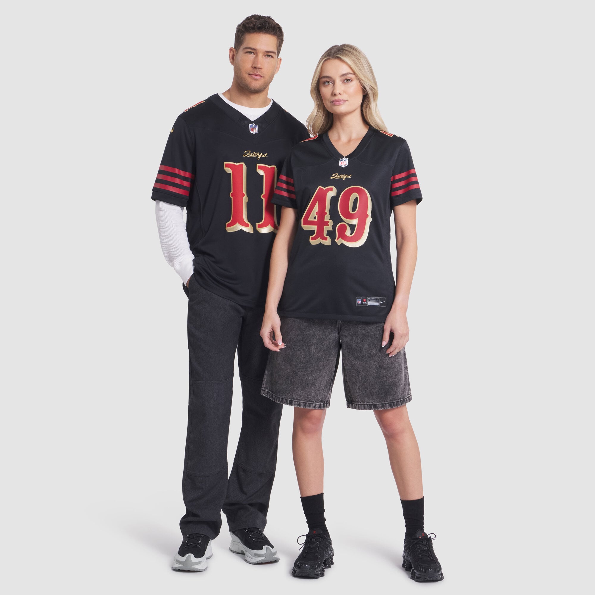 San Francisco 49ers Game Jersey Black NFL Football Fan Wear