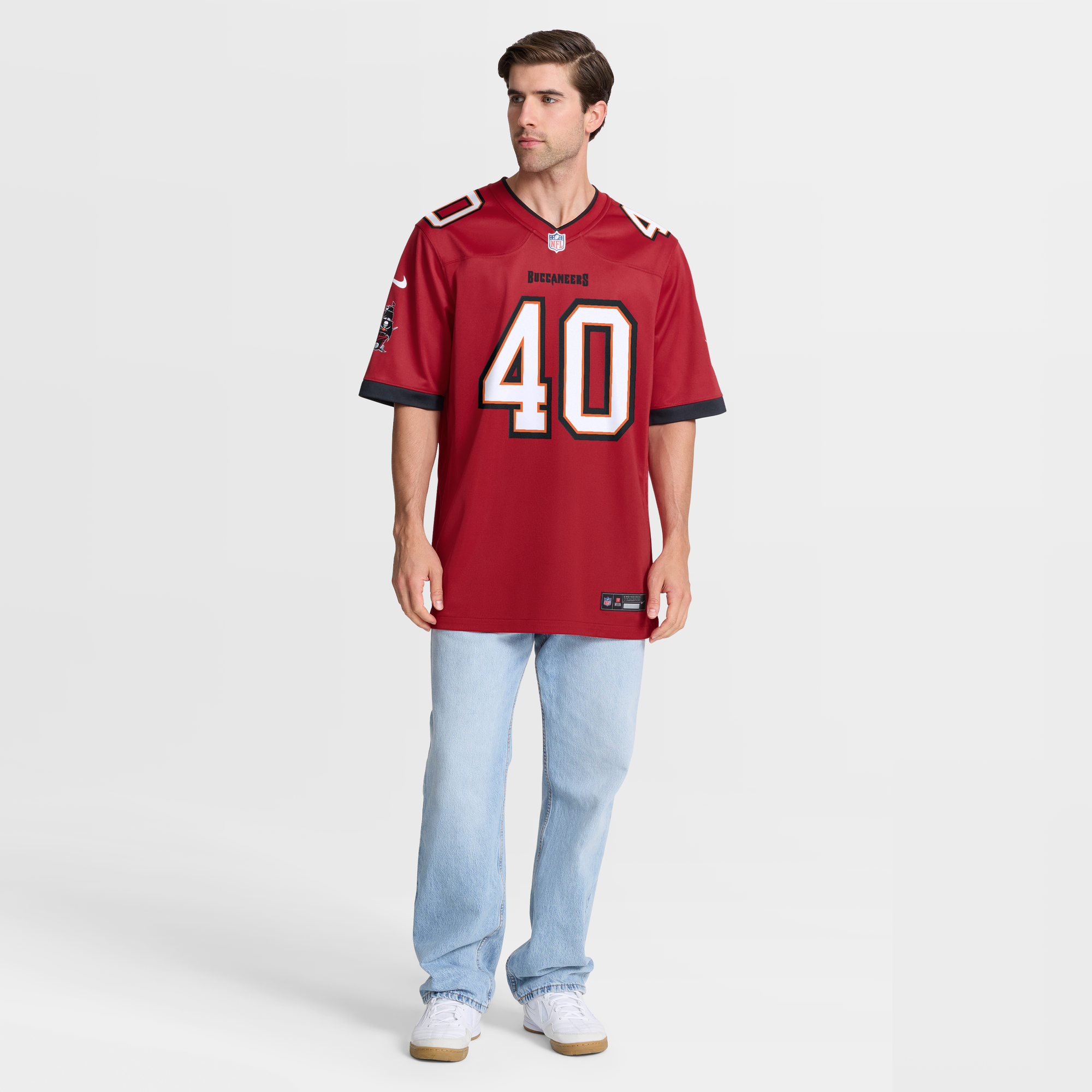 Retired Mike Alstott Tampa Bay Buccaneers Player Jersey Red NFL Football Fan Wear Retired Mike Alstott