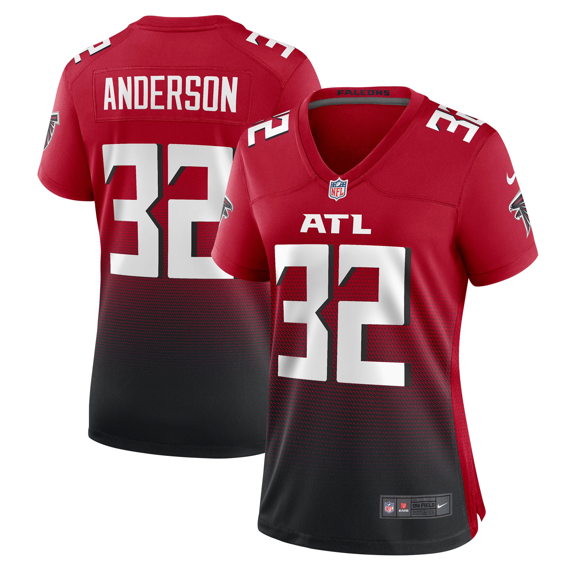Jamal Anderson Retired Atlanta Falcons Game Jersey Red NFL Football Fan Wear