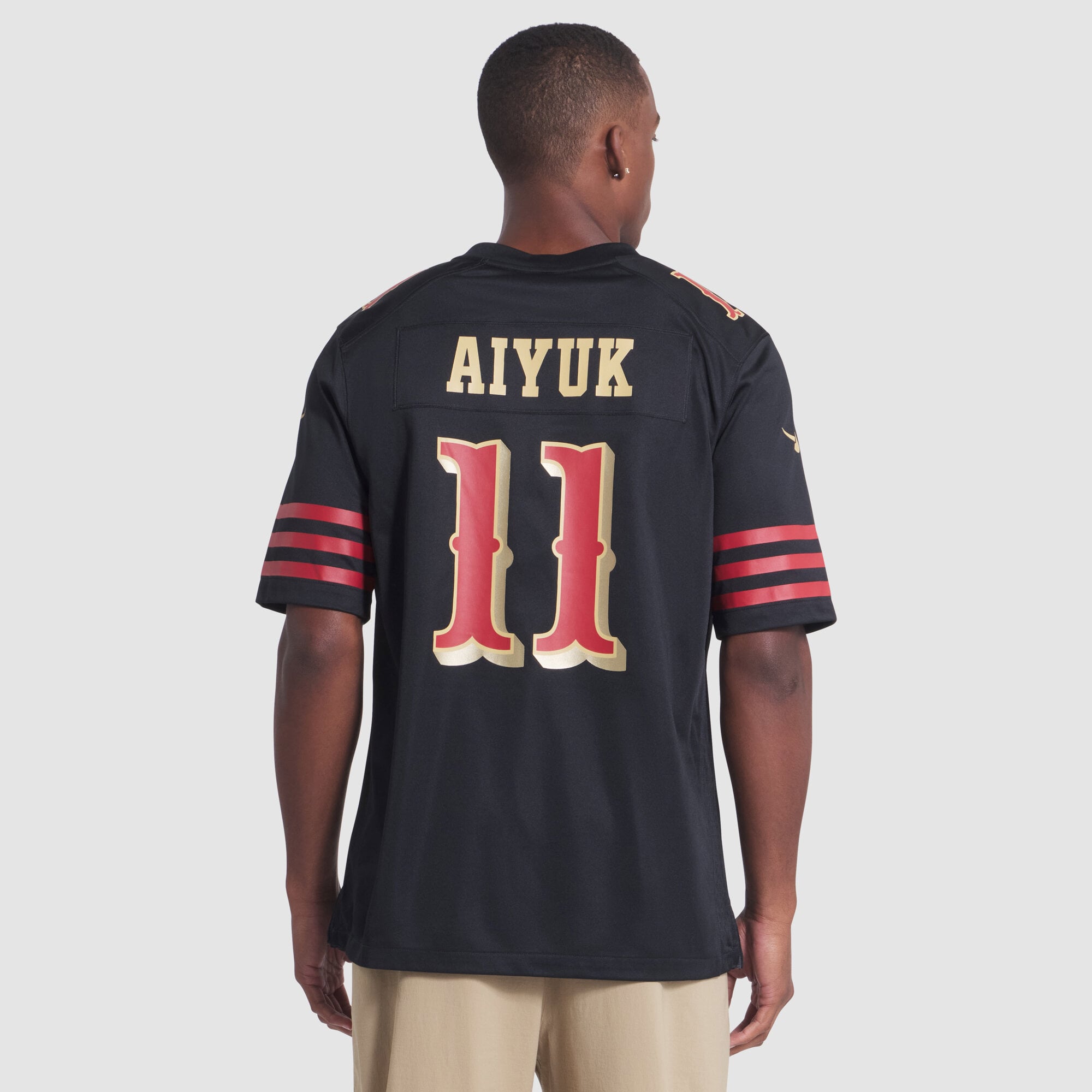 Brandon Aiyuk San Francisco 49ers Game Jersey Black NFL Football Fan Wear Brandon Aiyuk