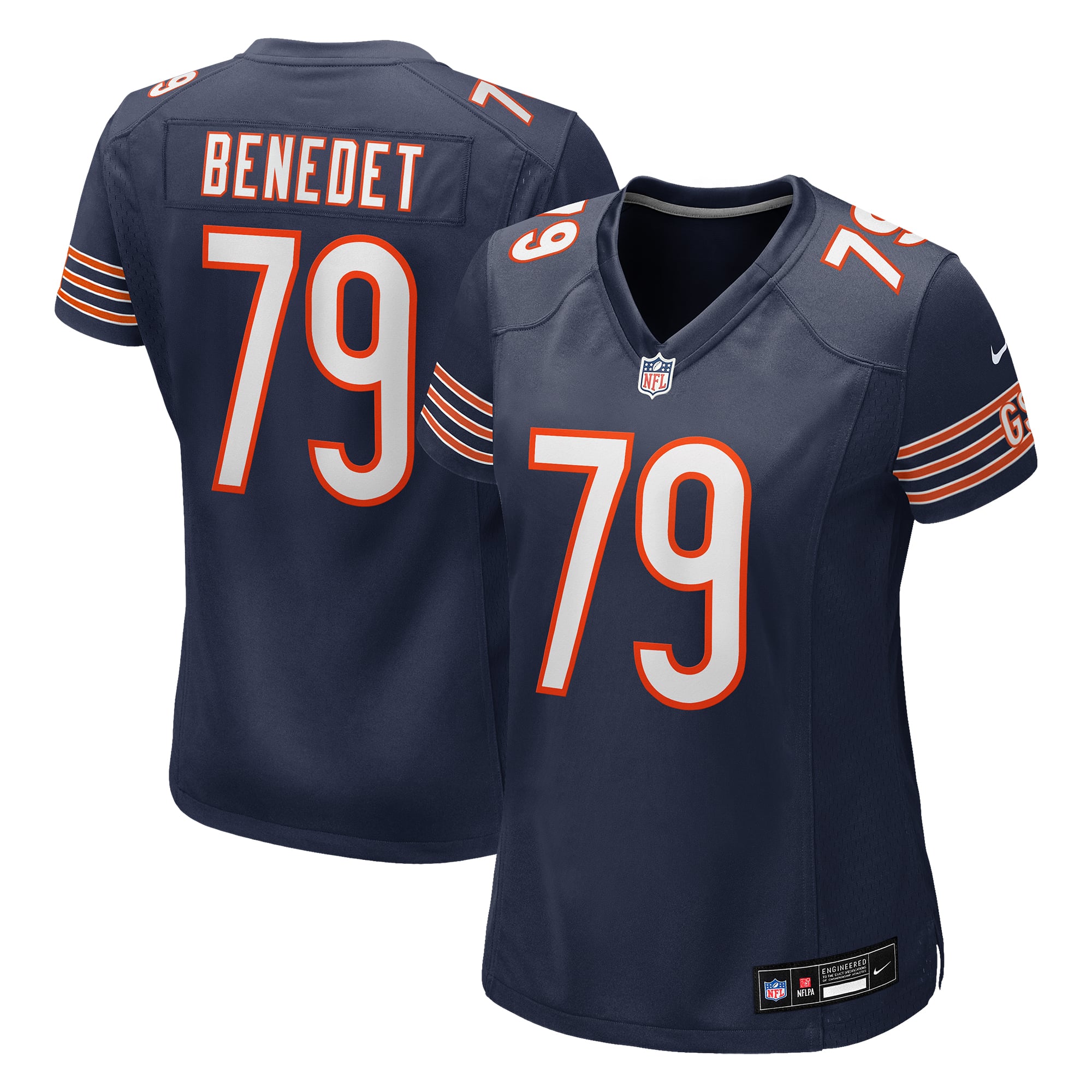 Theo Benedet Chicago Bears Game Jersey Navy NFL Football Fan Wear