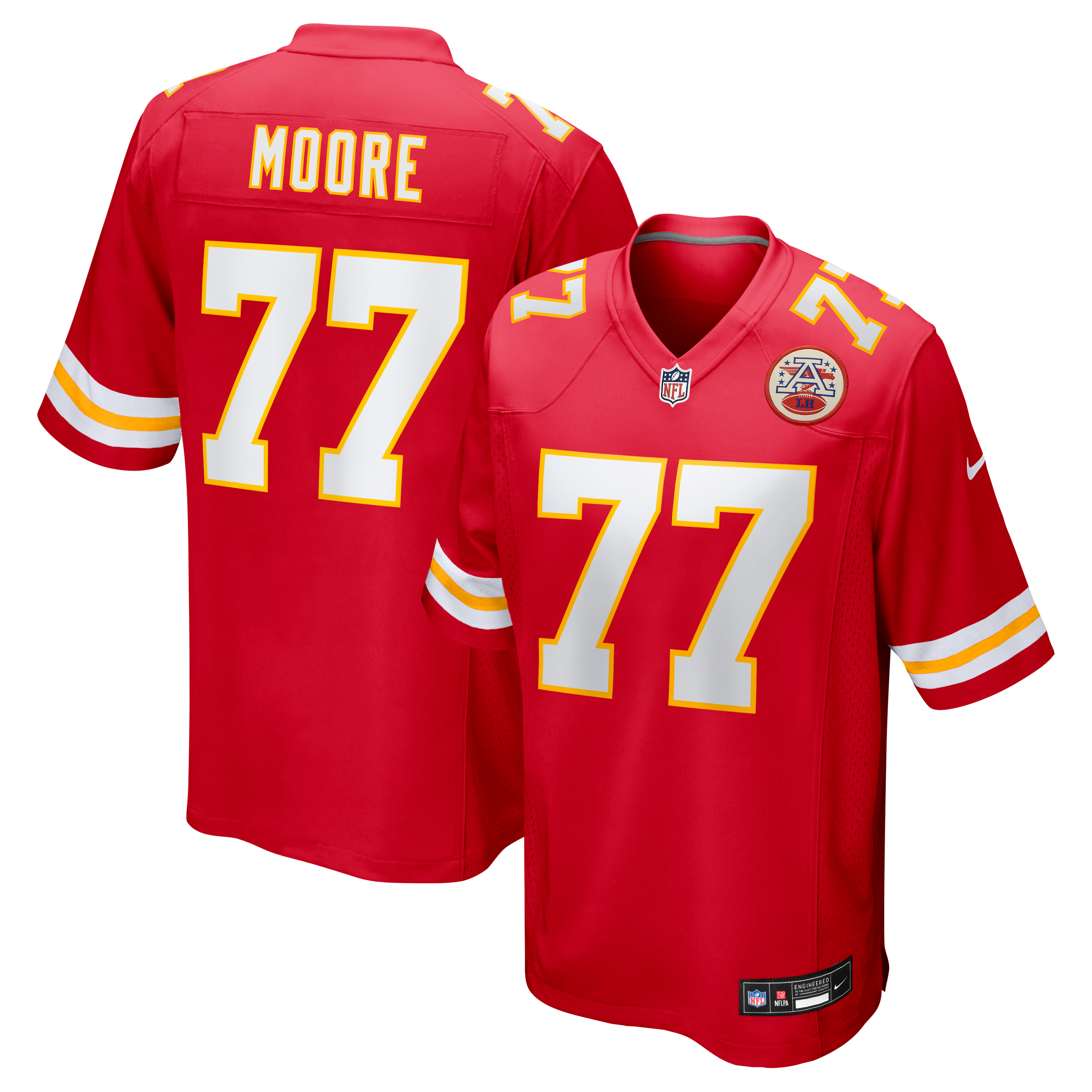 Jaylon Moore Kansas City Chiefs Game Jersey Red NFL Football Fan Wear