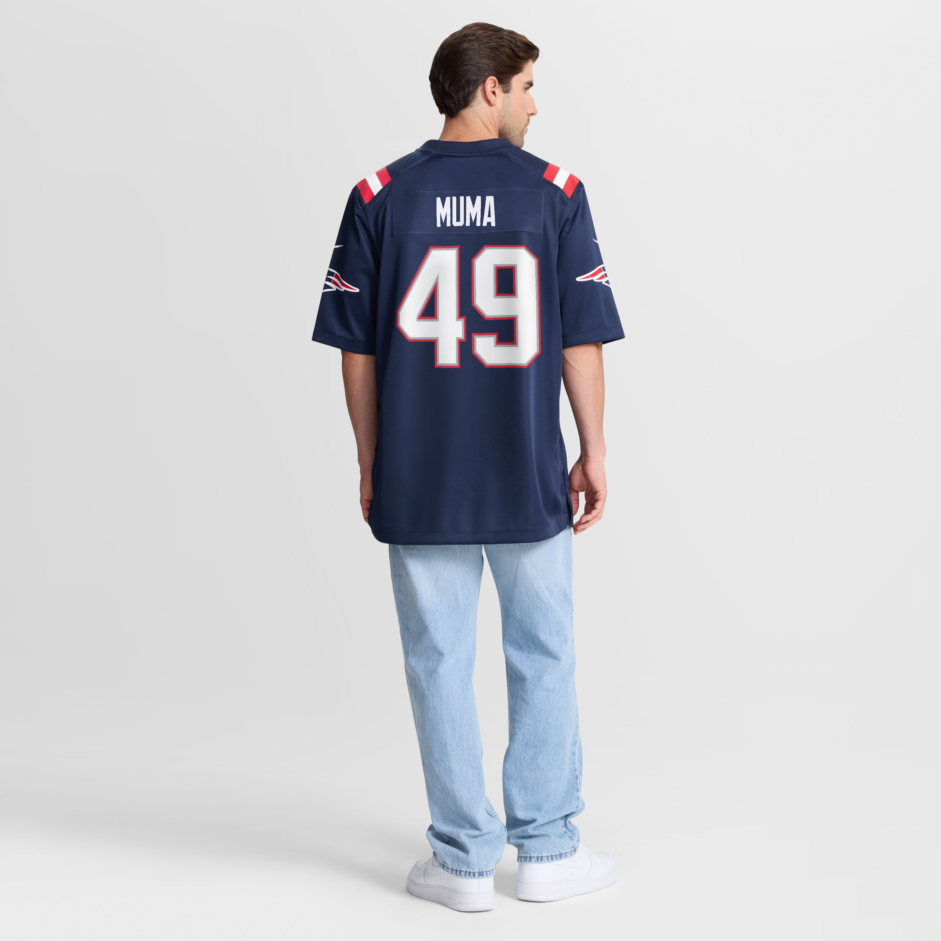 Chad Muma New England Patriots Game Jersey Navy NFL Football Fan Wear