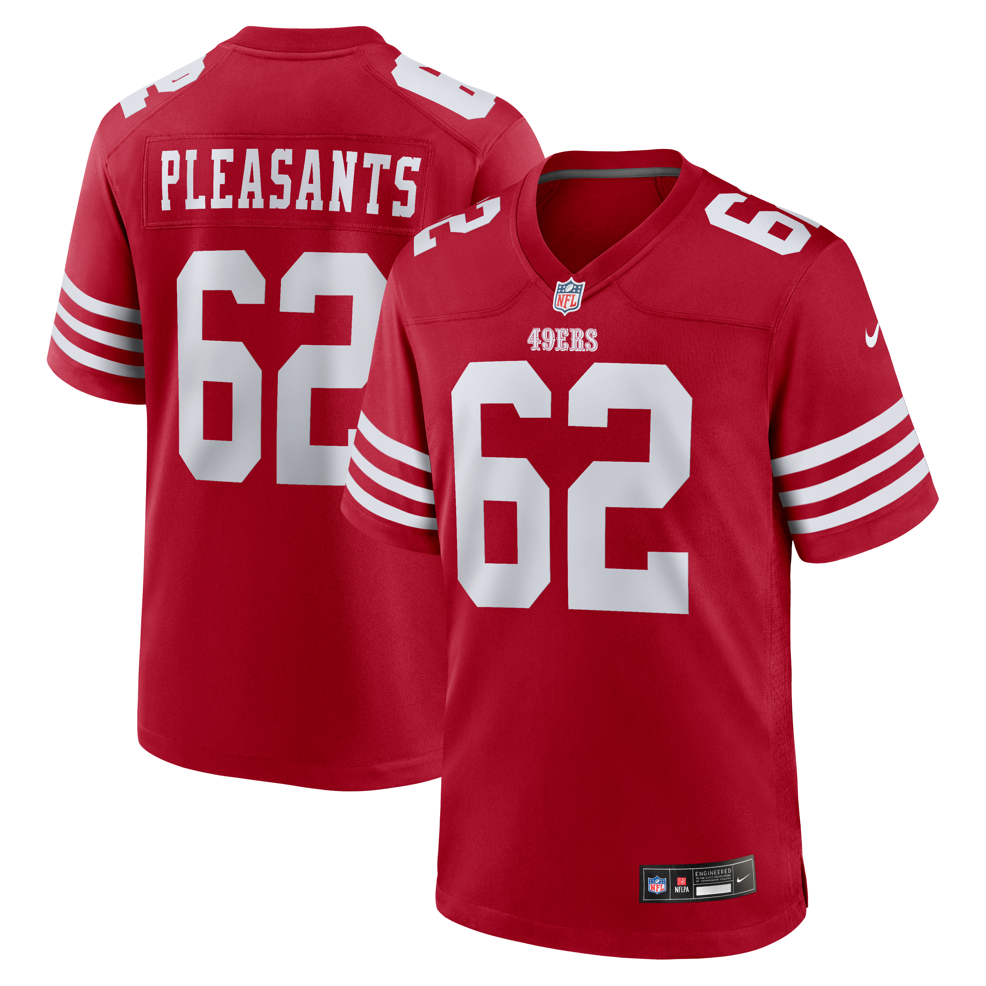 Austen Pleasants San Francisco 49ers Game Jersey Scarlet NFL Football Fan Wear