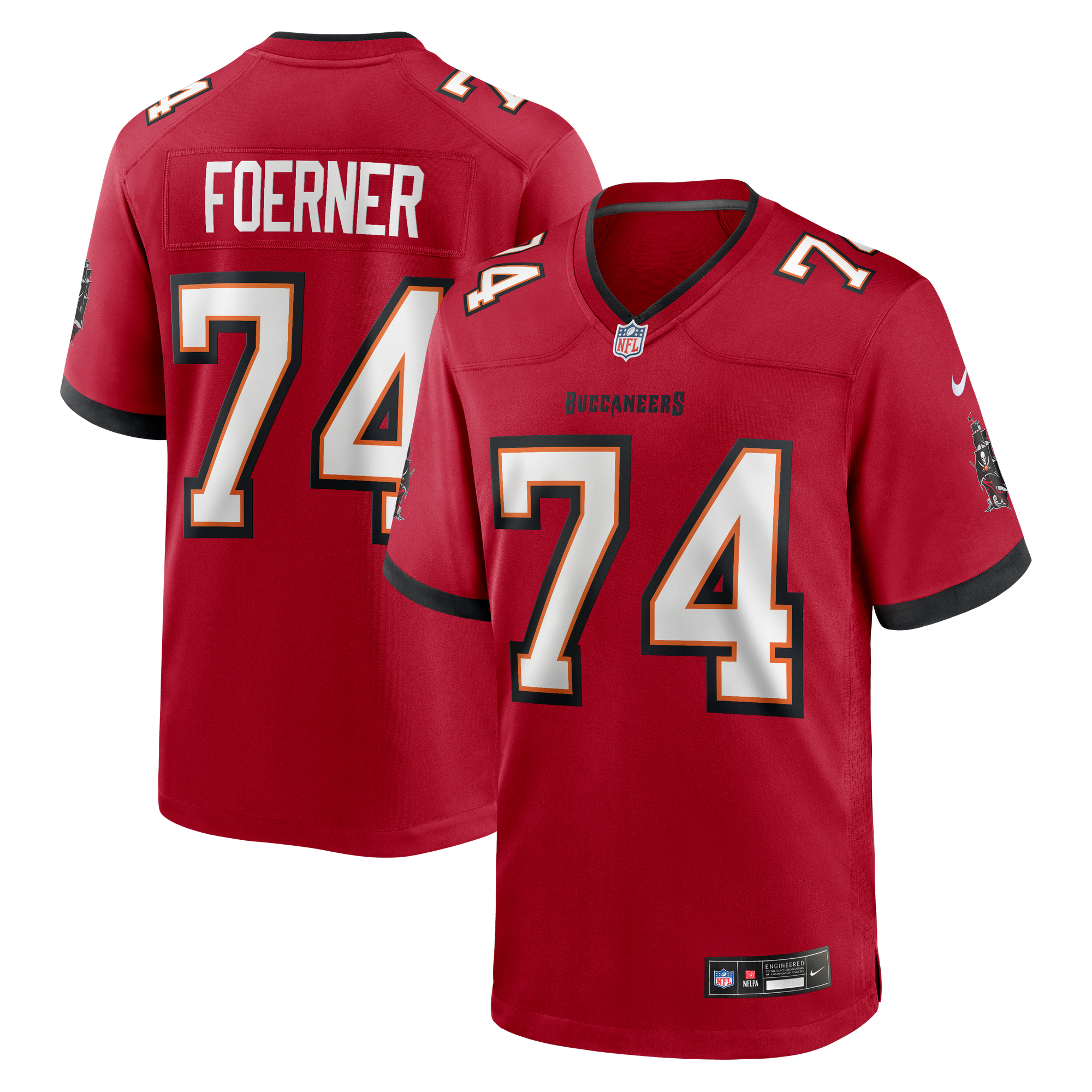 Marshall Foerner Tampa Bay Buccaneers Game Jersey Red NFL Football Fan Wear