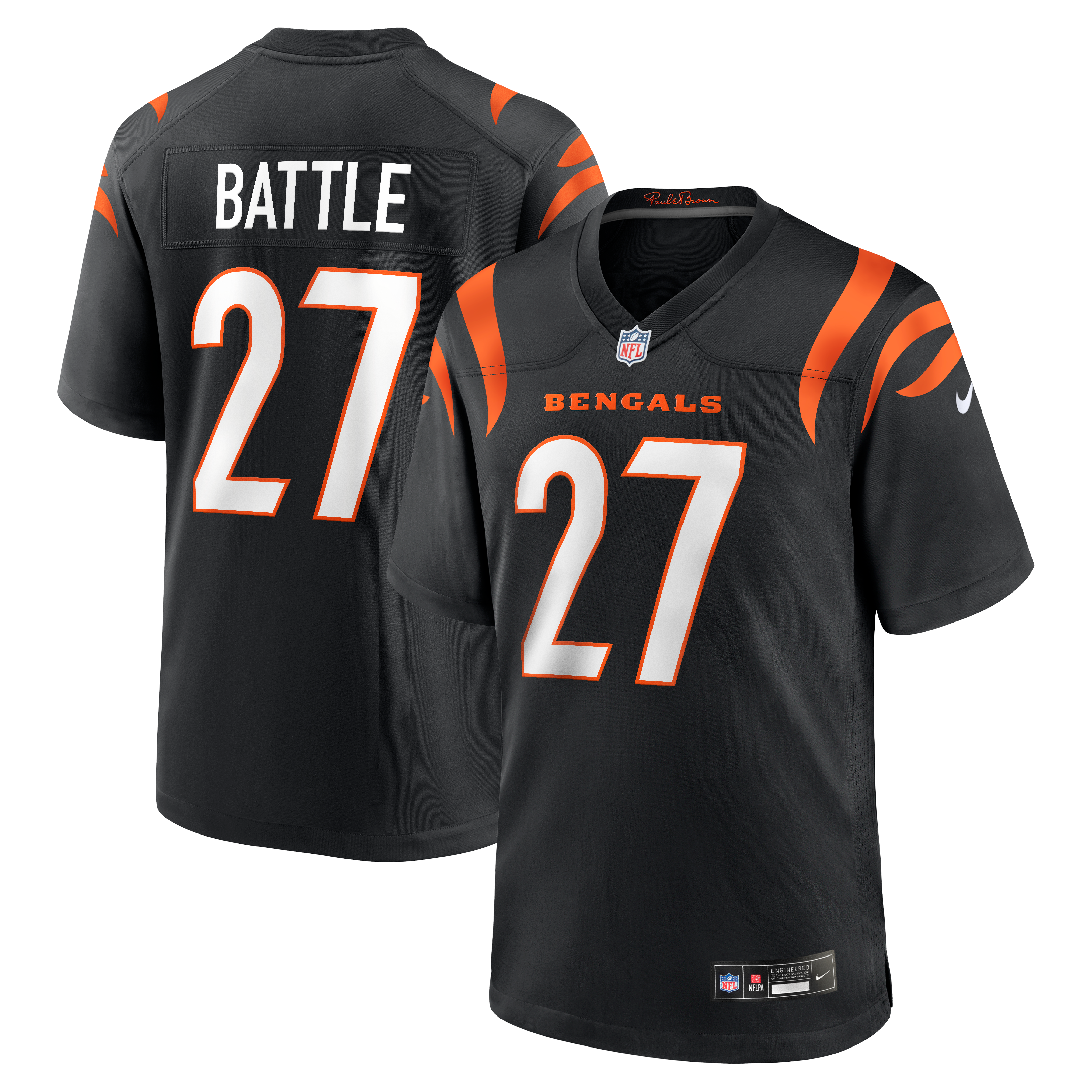 Jordan Battle Cincinnati Bengals Game Jersey Black NFL Football Fan Wear