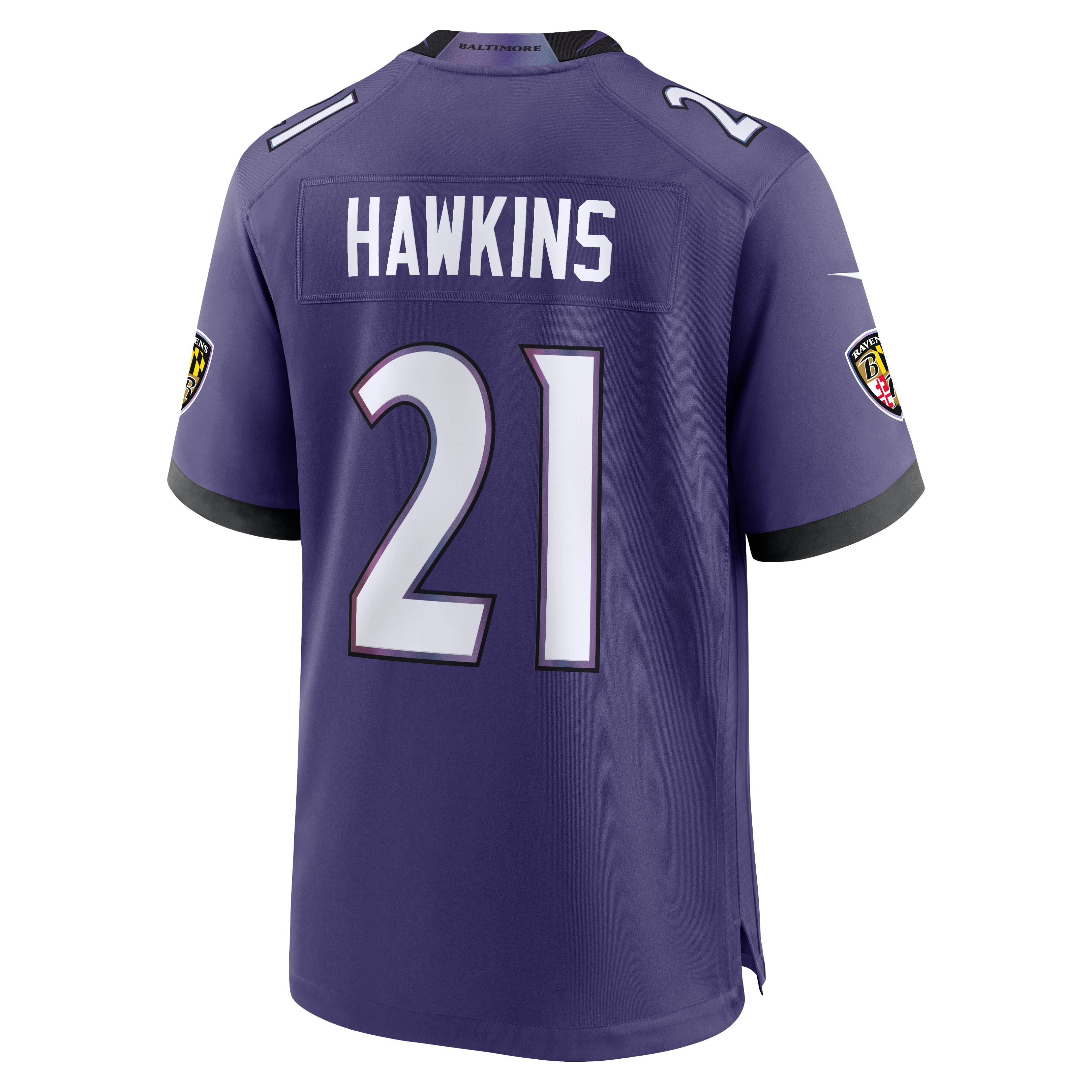 Jaylinn Hawkins Baltimore Ravens Game Jersey Purple NFL Football Fan Wear Jaylinn Hawkins