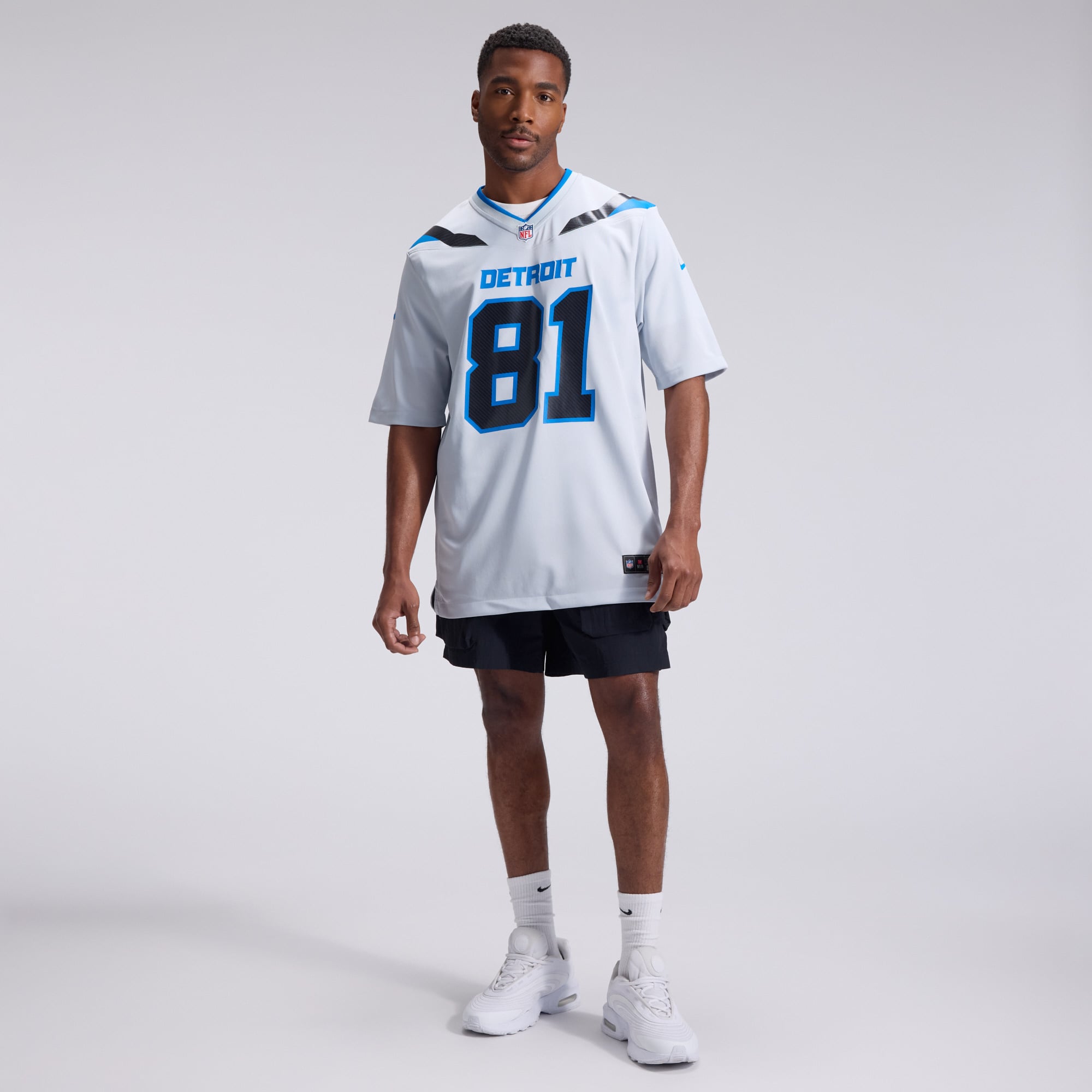 Calvin Johnson Detroit Lions Game Jersey Silver NFL Football Fan Wear