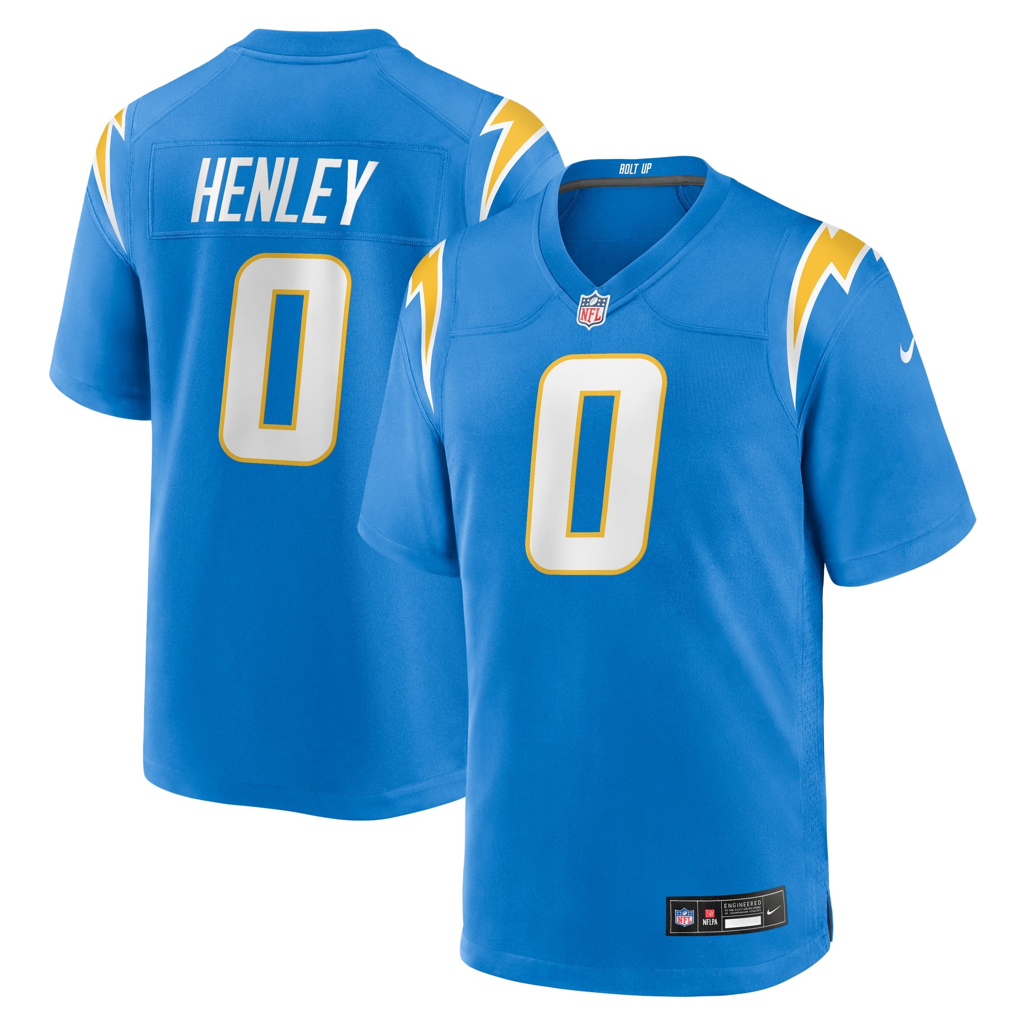 Daiyan Henley Los Angeles Chargers Game Jersey Powder Blue NFL Football Fan Wear