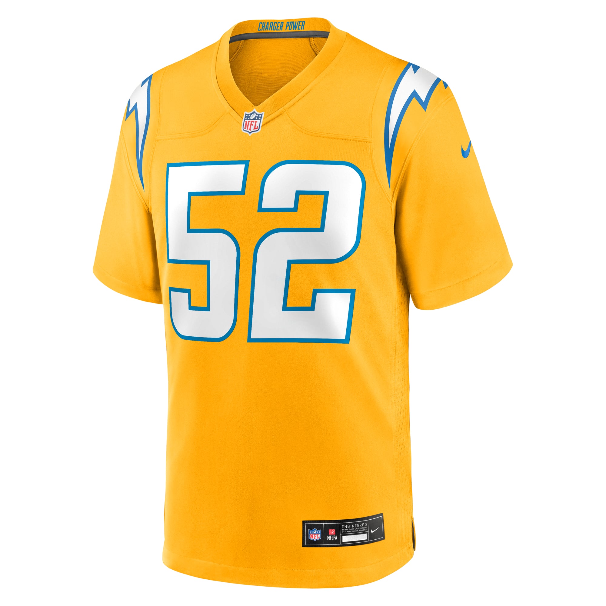 Khalil Mack Charger Los Angeles Chargers Player Jersey Gold NFL Football Fan Wear