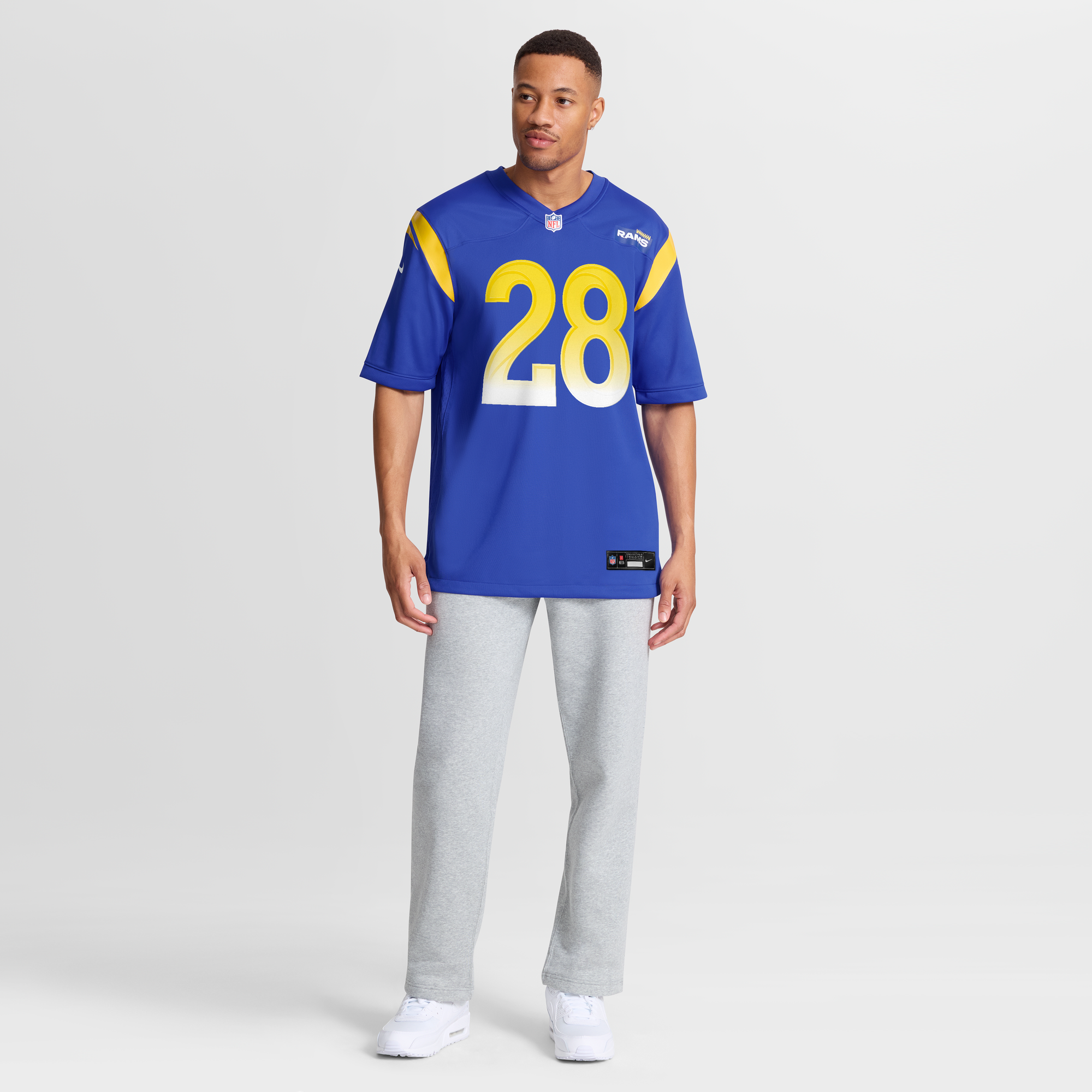 Marshall Faulk Retired Los Angeles Rams Player Jersey Royal NFL Football Fan Wear