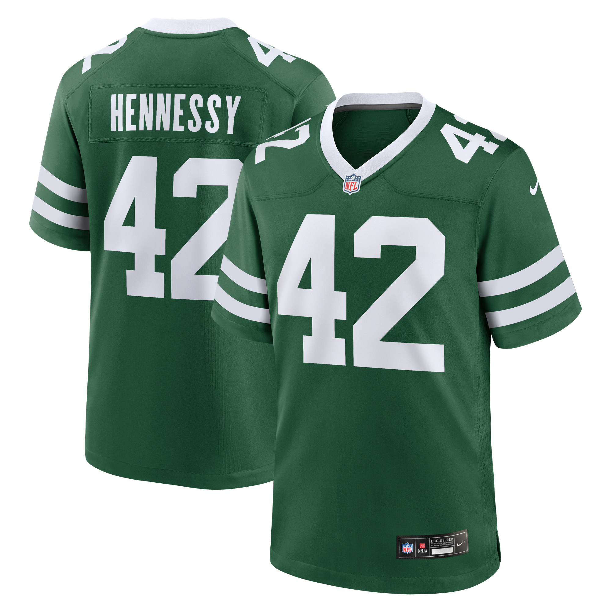 Thomas Hennessy New York Jets Game Jersey Green NFL Football Fan Wear