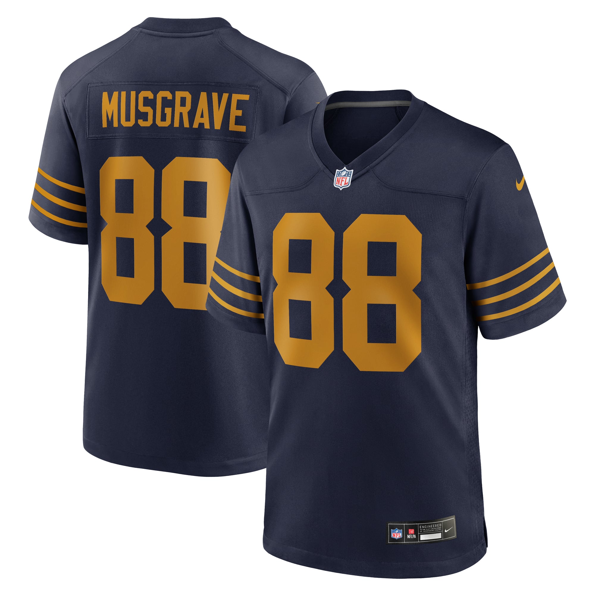 Luke Musgrave Green Bay Packers Game Jersey Green NFL Football Fan Wear
