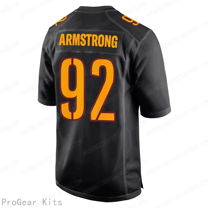Dorance Armstrong Carbon Washington Commanders Game Jersey No.92 Black NFL Football Fan Wear