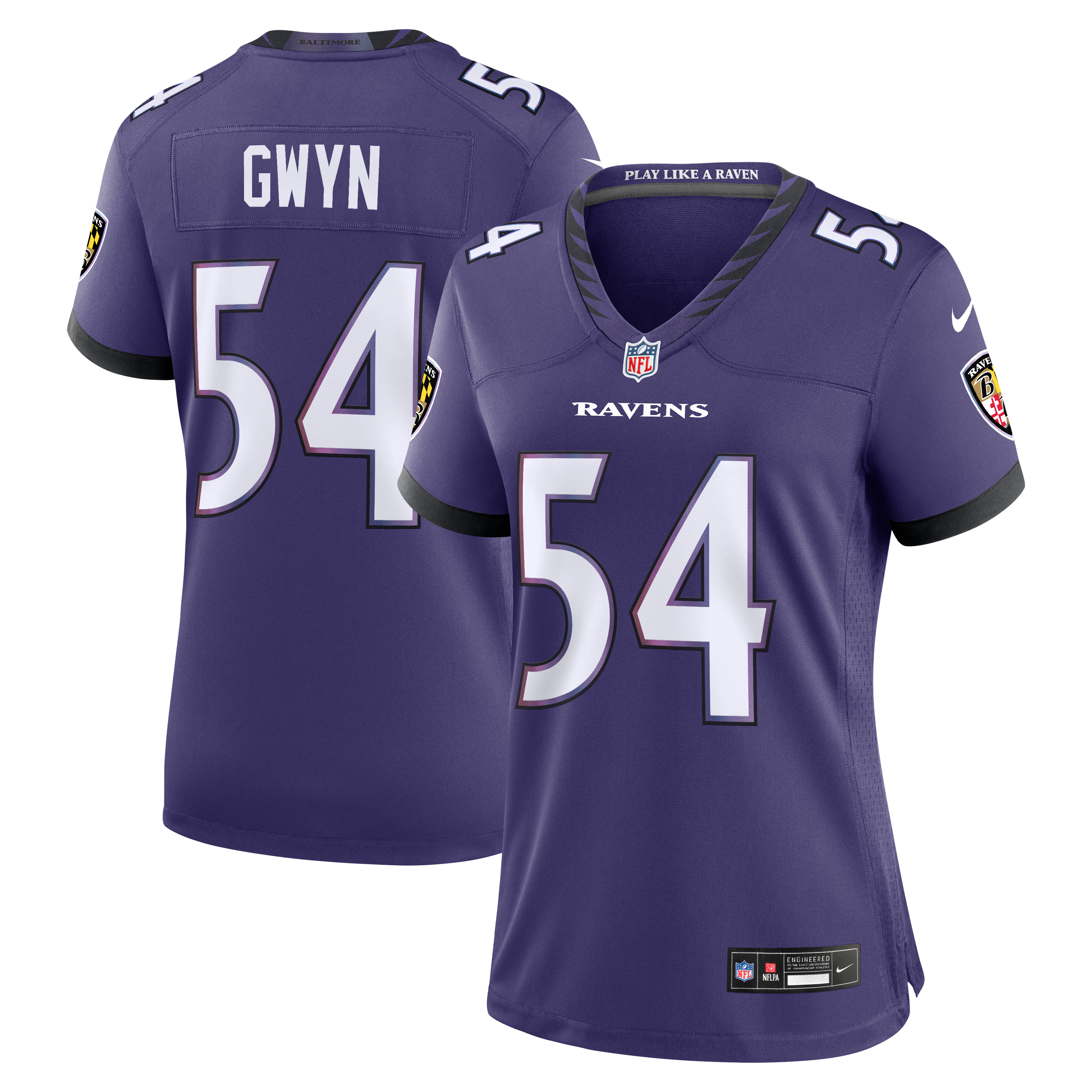 Jovaughn Gwyn Baltimore Ravens Game Jersey Purple NFL Football Fan Wear