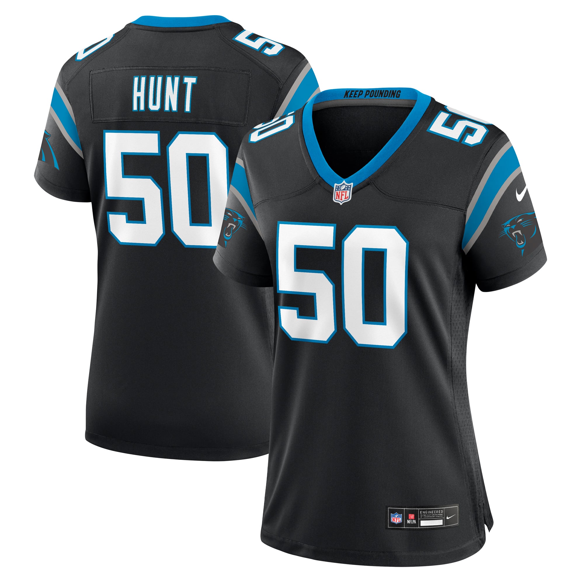Robert Hunt Carolina Panthers Game Jersey Black NFL Football Fan Wear