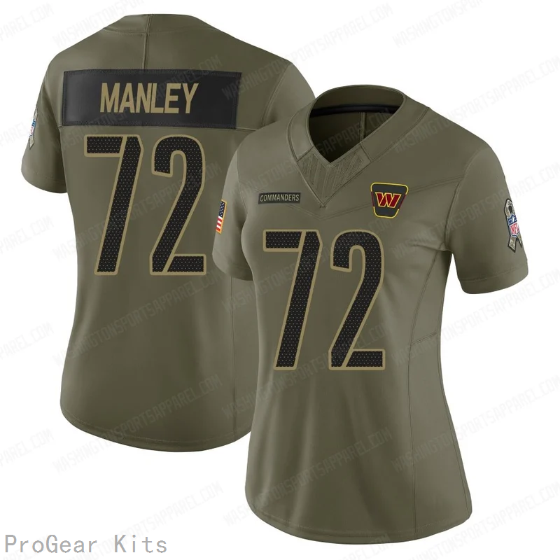 Dexter Manley Washington Commanders Jersey No.72 Olive NFL Football Fan Wear