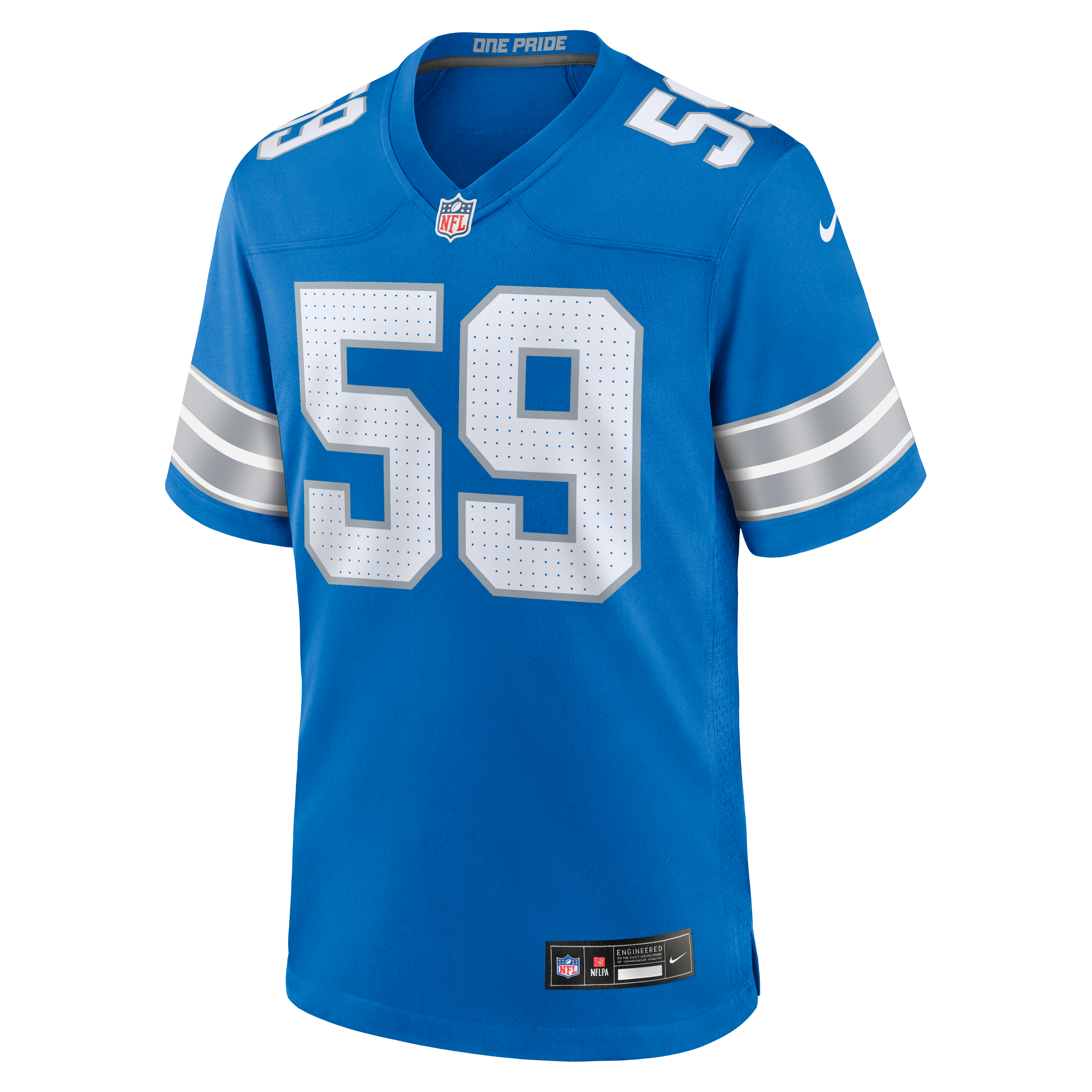 Giovanni Manu Detroit Lions Game Jersey Blue NFL Football Fan Wear