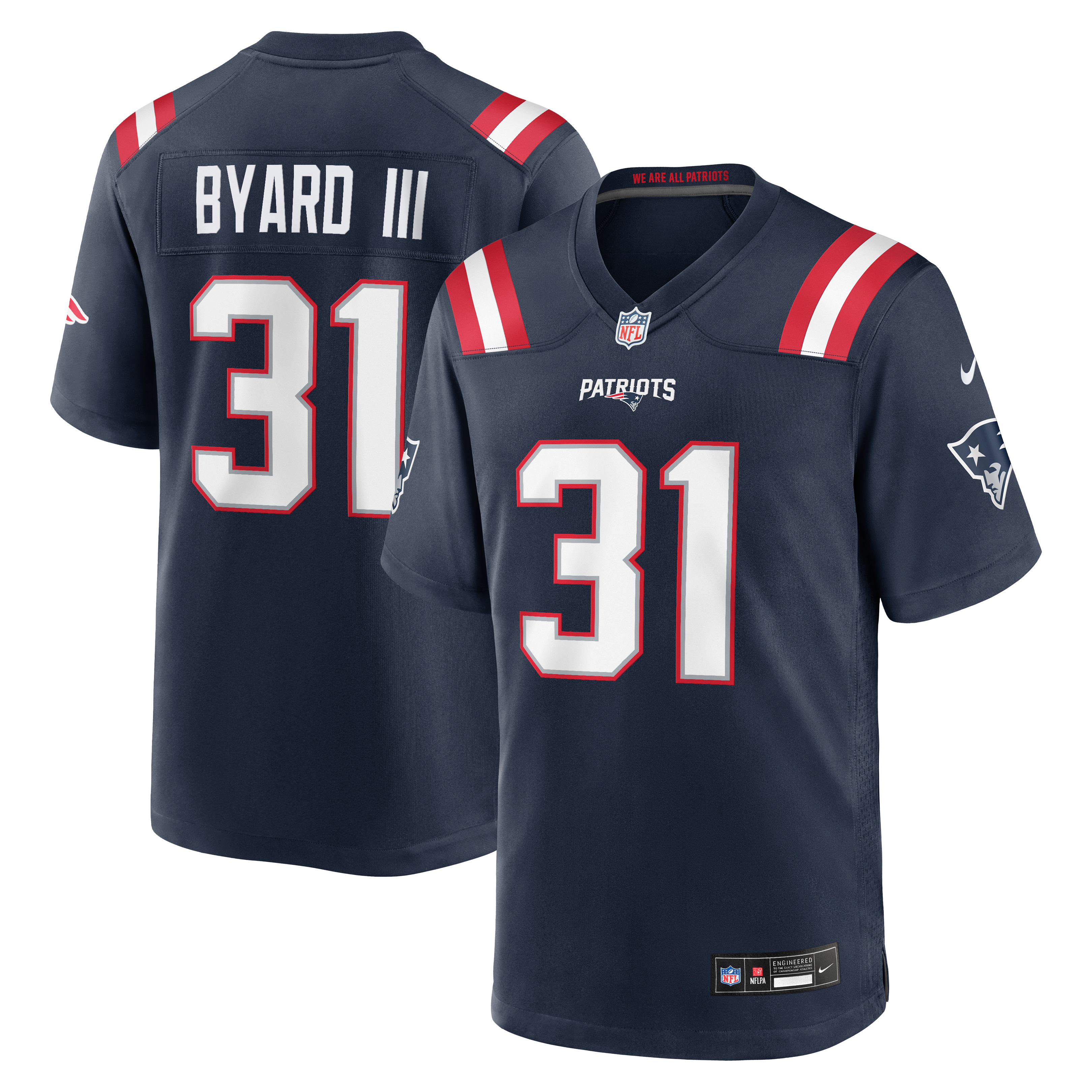 Kevin Byard New England Patriots Game Jersey Navy NFL Football Fan Wear