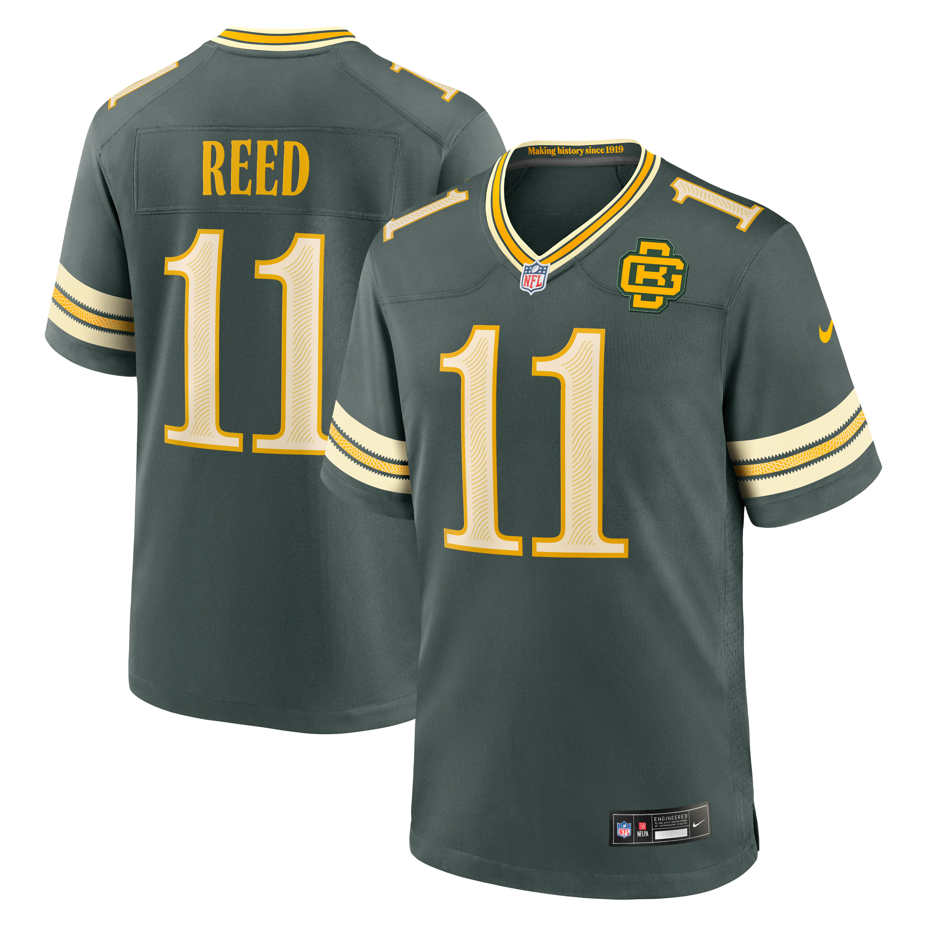 Jayden Reed Green Bay Packers Game Jersey Green NFL Football Fan Wear