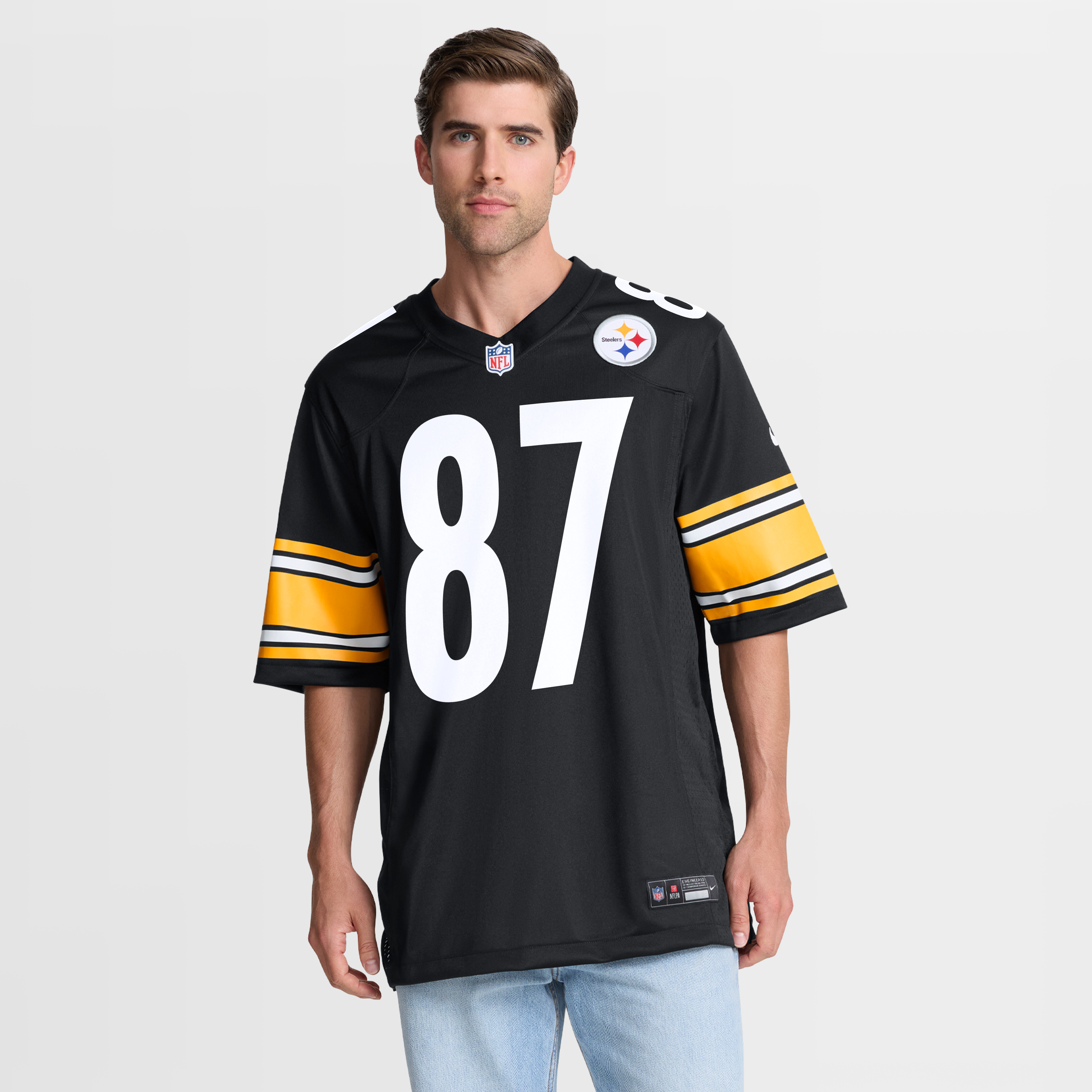Matt Sokol Pittsburgh Steelers Game Jersey Black NFL Football Fan Wear