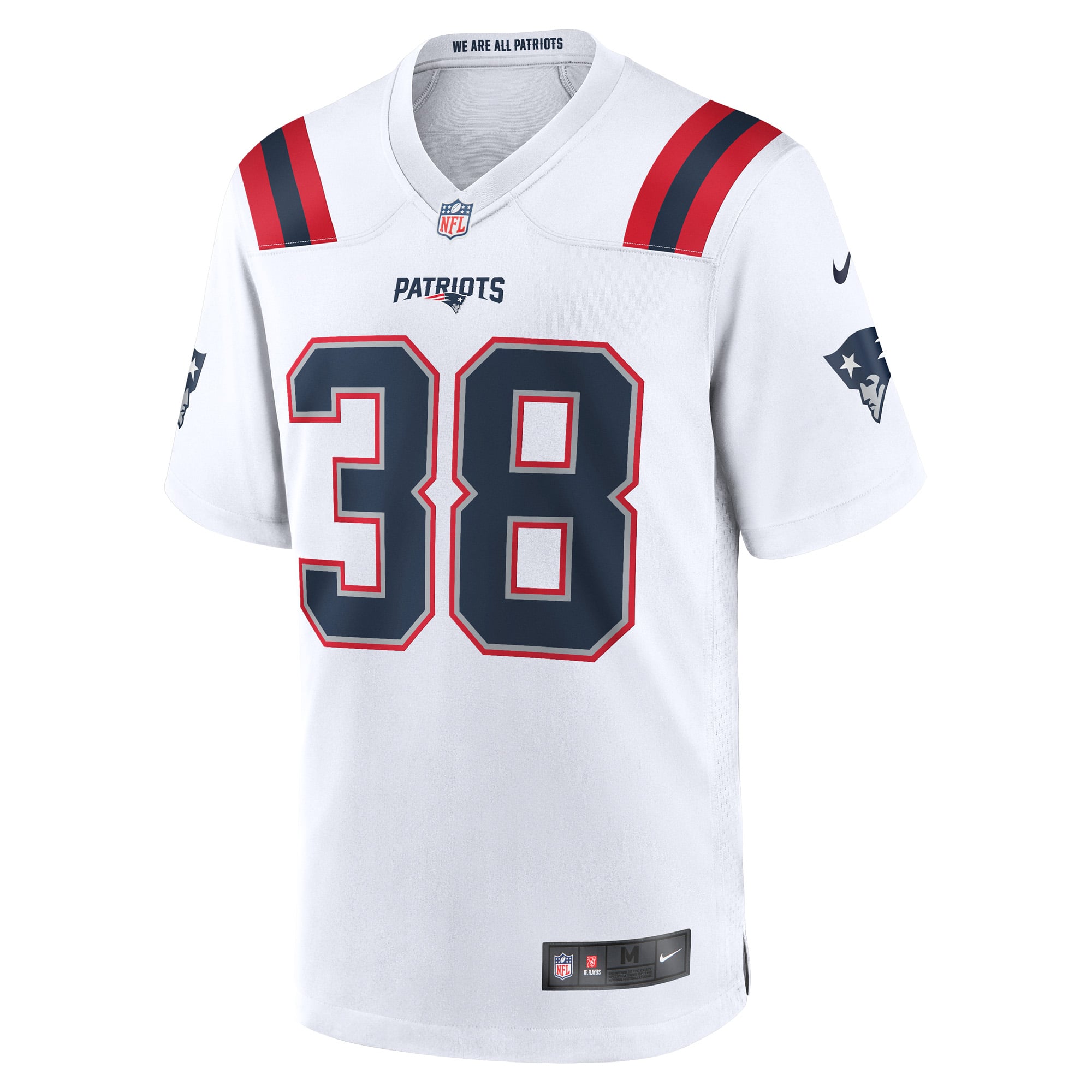 Rhamondre Stevenson New England Patriots Player Jersey White NFL Football Fan Wear Rhamondre Stevenson