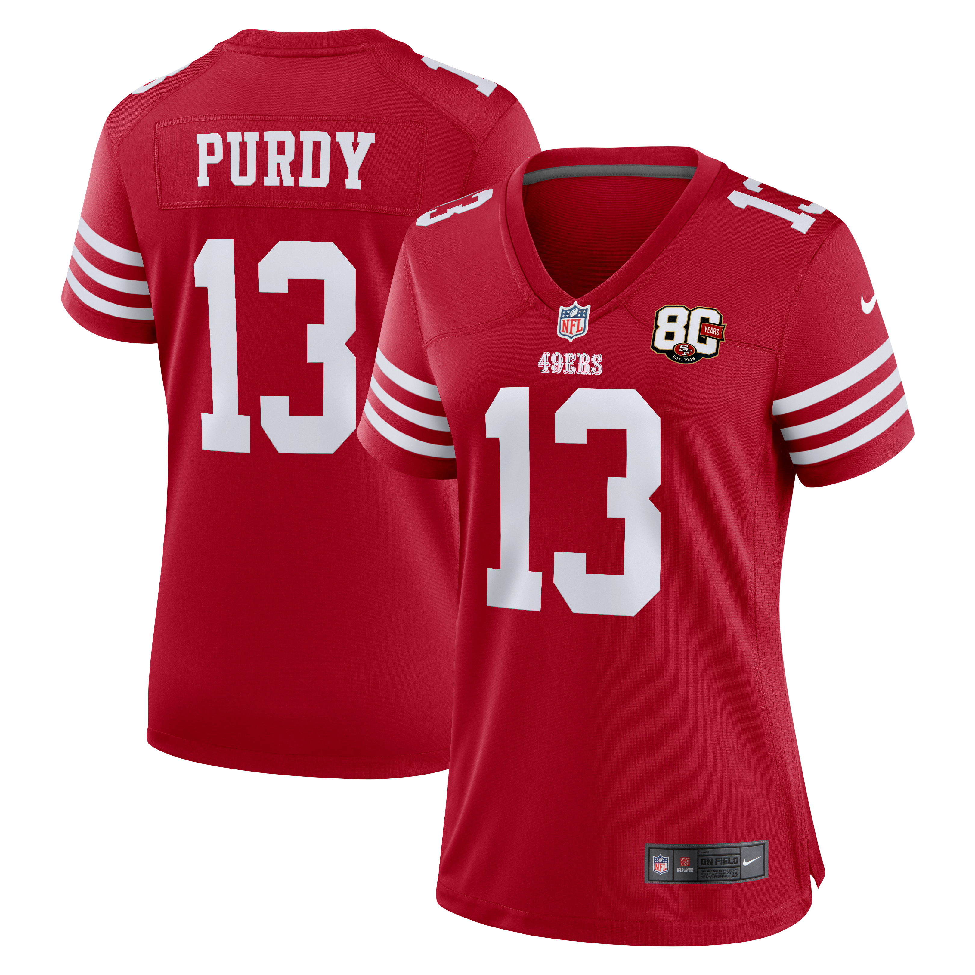 Brock Purdy San Francisco 49ers Game Jersey Scarlet NFL Football Fan Wear Brock Purdy