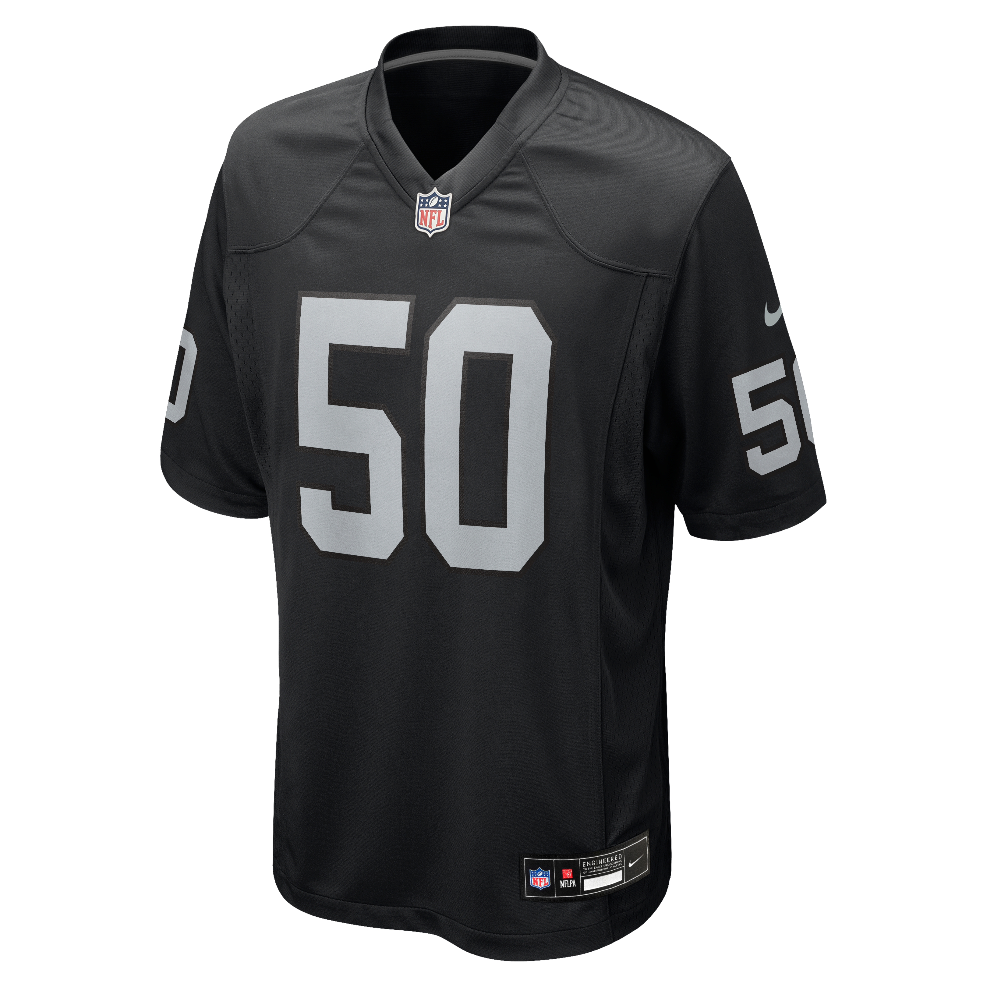 Segun Olubi Las Vegas Raiders Game Jersey Black NFL Football Fan Wear Segun Olubi