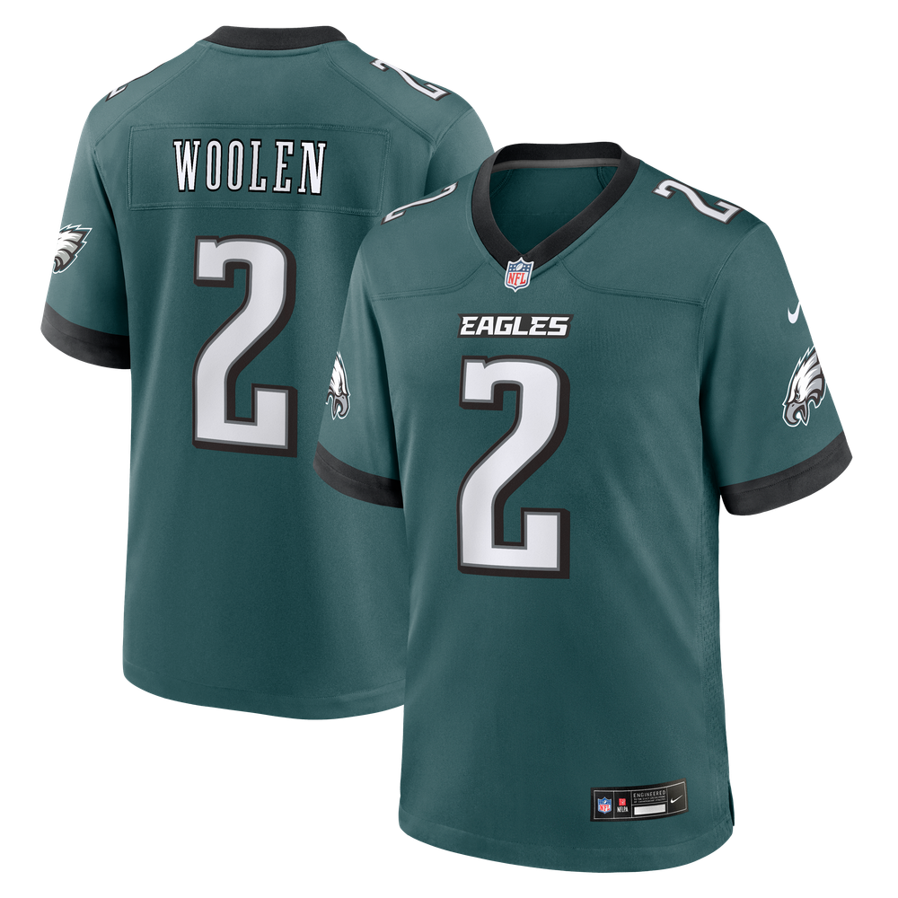 Tariq Woolen Philadelphia Eagles Game Jersey Midnight NFL Football Fan Wear