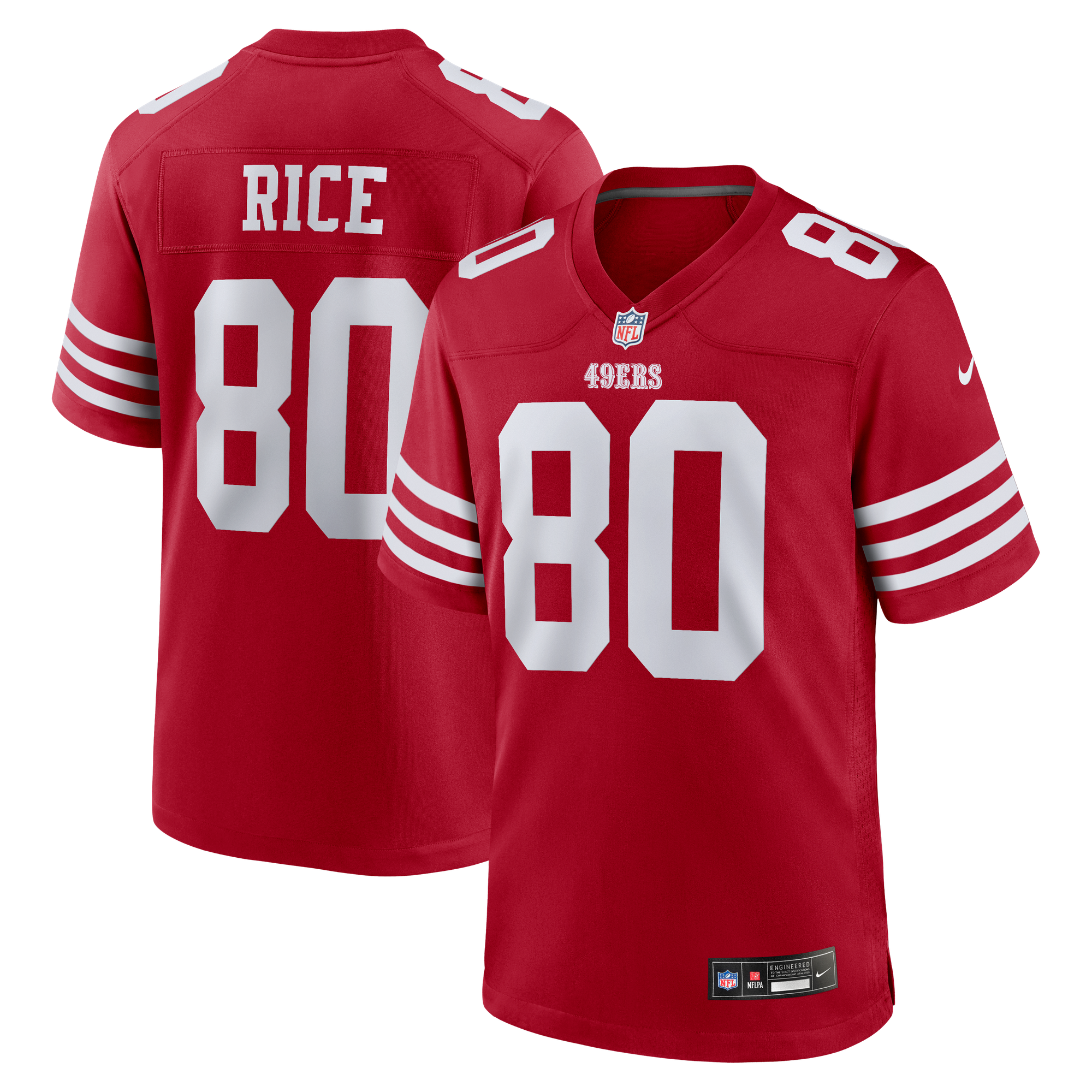 Retired Jerry Rice San Francisco 49ers Player Jersey Scarlet NFL Football Fan Wear Retired Jerry Rice