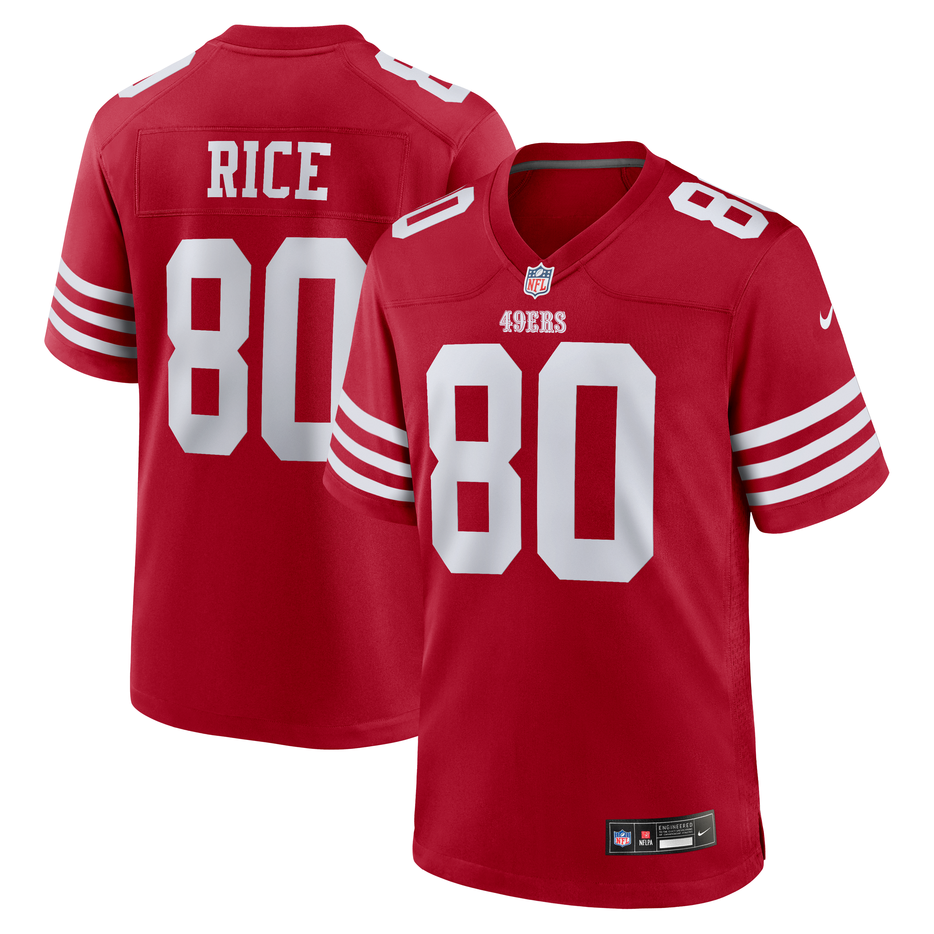 Retired Jerry Rice San Francisco 49ers Player Jersey Scarlet NFL Football Fan Wear Retired Jerry Rice