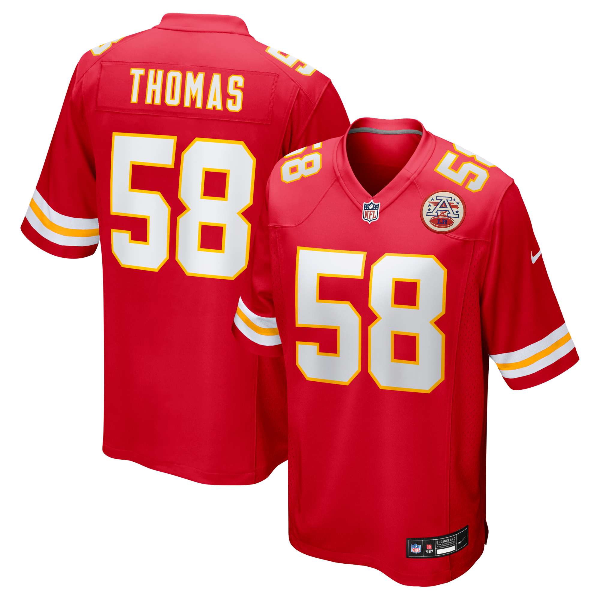 Retired Derrick Thomas Kansas City Chiefs Player Jersey Red NFL Football Fan Wear
