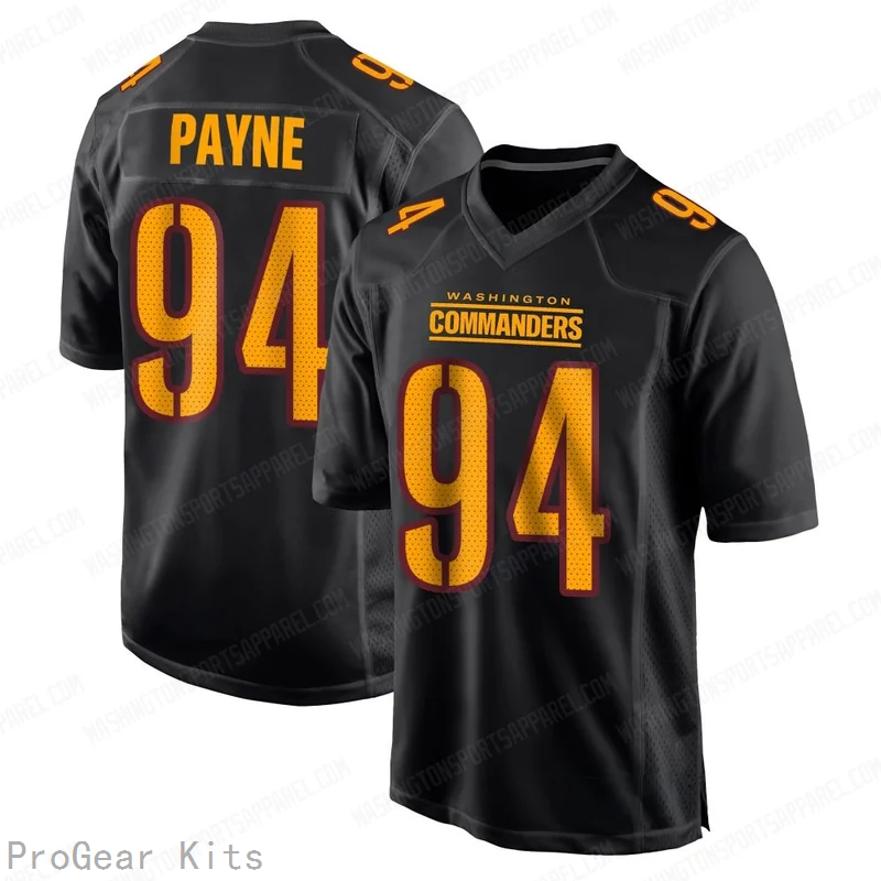 Daron Payne Carbon Washington Commanders Game Jersey No.94 Black NFL Football Fan Wear