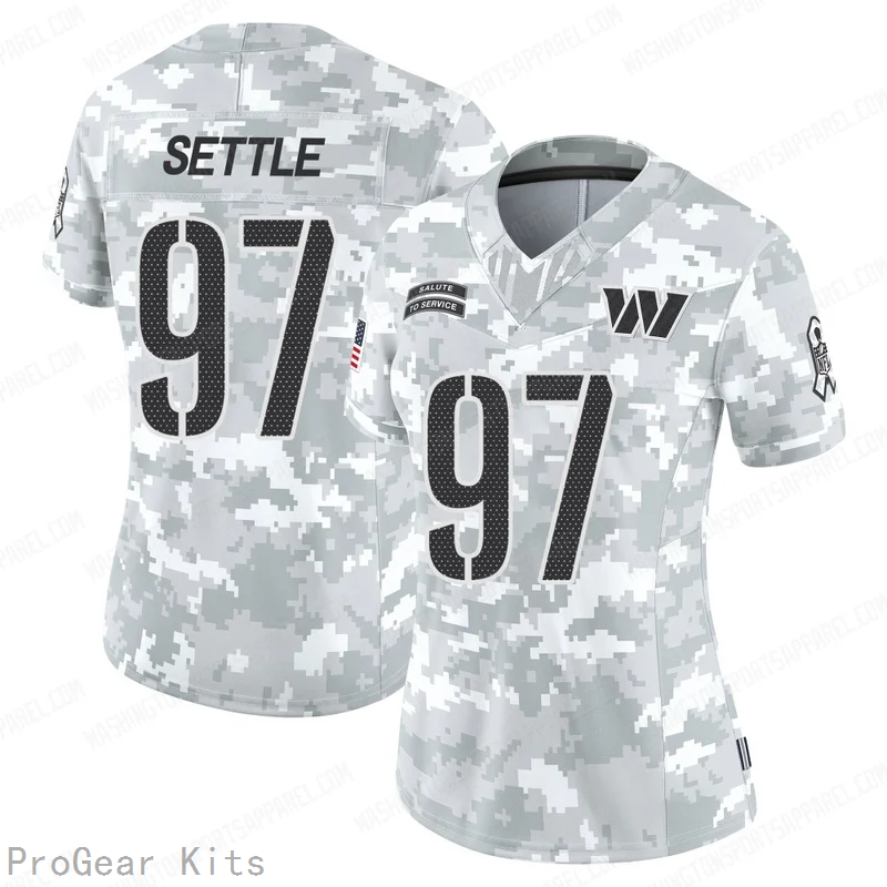 Tim Settle Washington Commanders Jersey No.97 Camo NFL Football Fan Wear Tim Settle