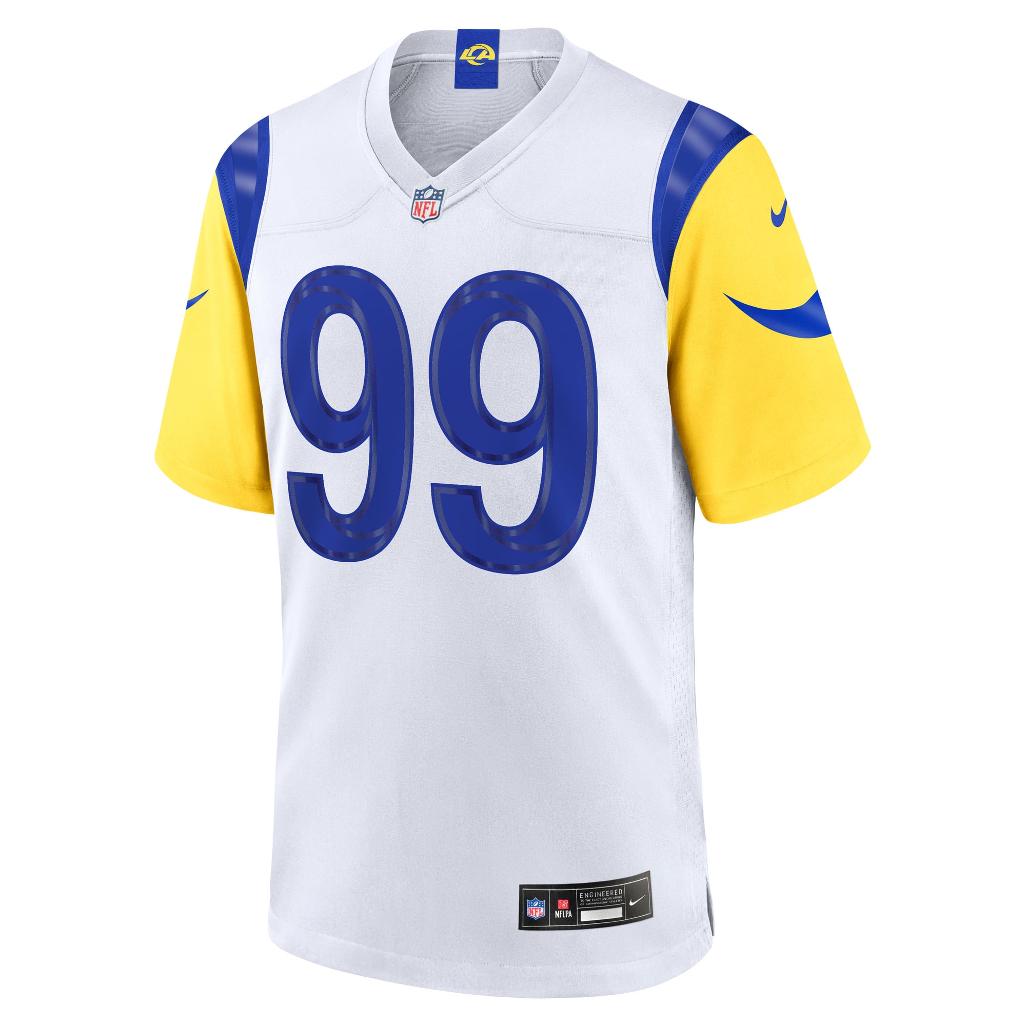 Aaron Donald Los Angeles Rams Game Jersey White NFL Football Fan Wear