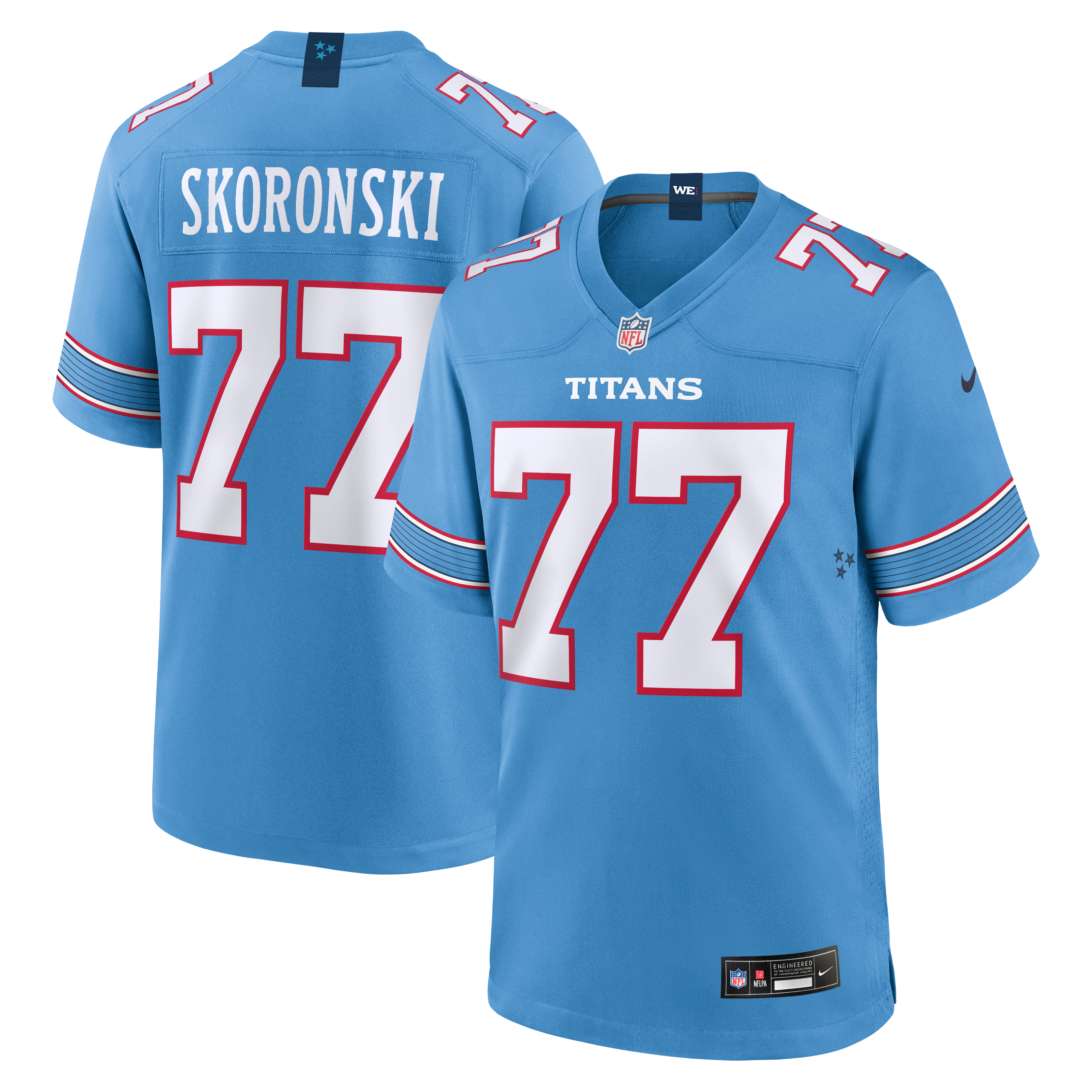 Peter Skoronski Tennessee Titans Game Jersey Light Blue NFL Football Fan Wear
