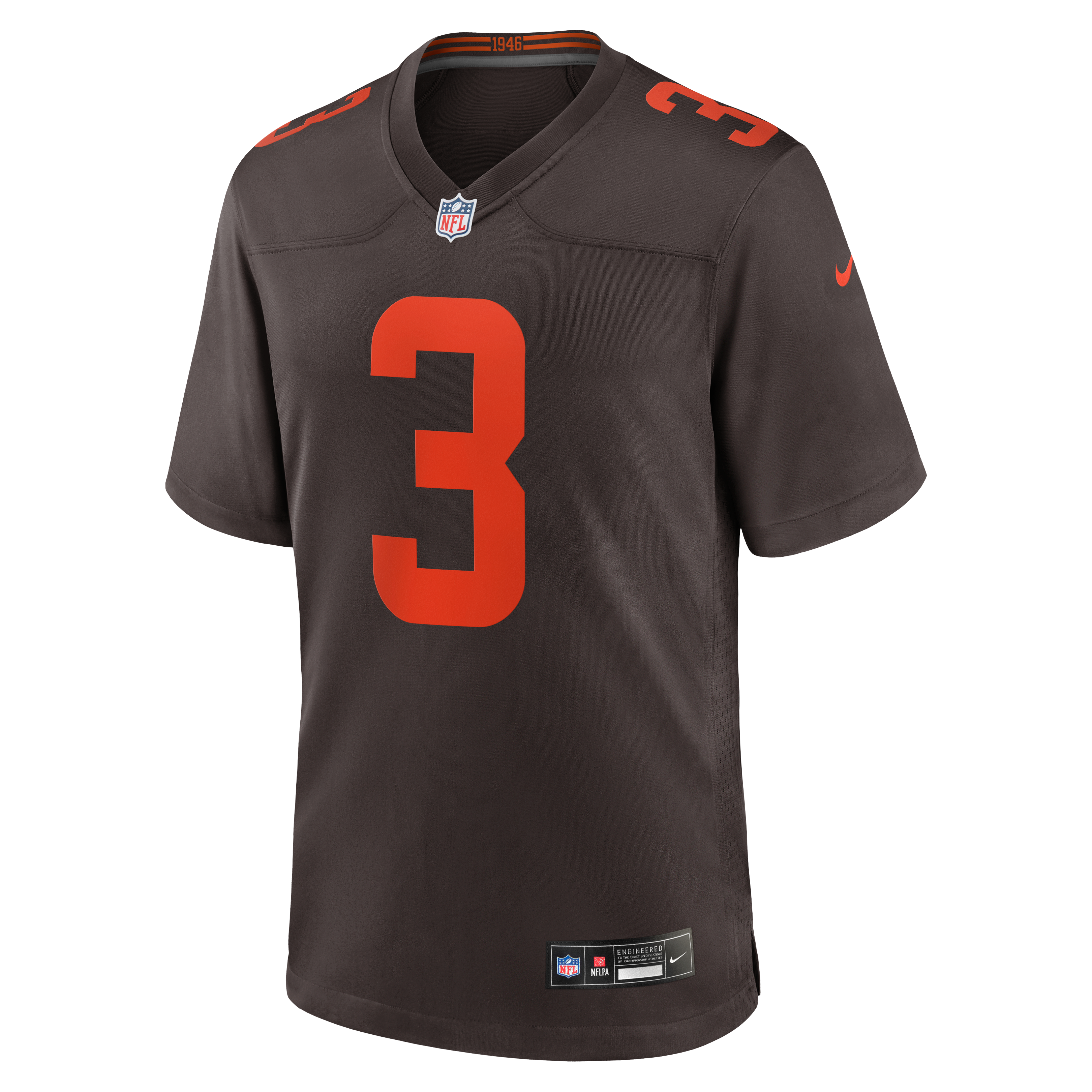 Jerry Jeudy Alpha Cleveland Browns Game Jersey Brown NFL Football Fan Wear Jerry Jeudy Alpha