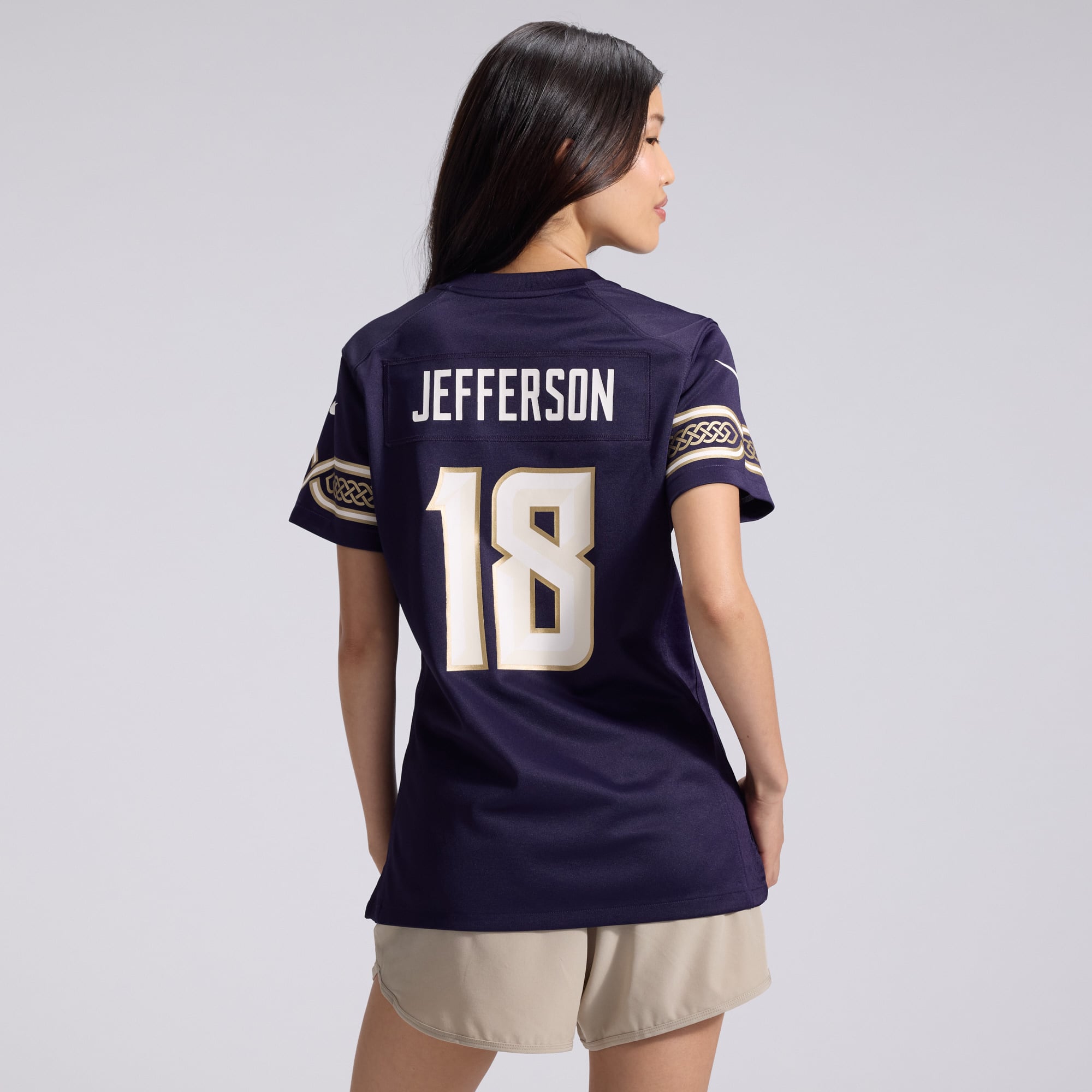 Justin Jefferson Minnesota Vikings Player Jersey Purple NFL Football Fan Wear Justin Jefferson
