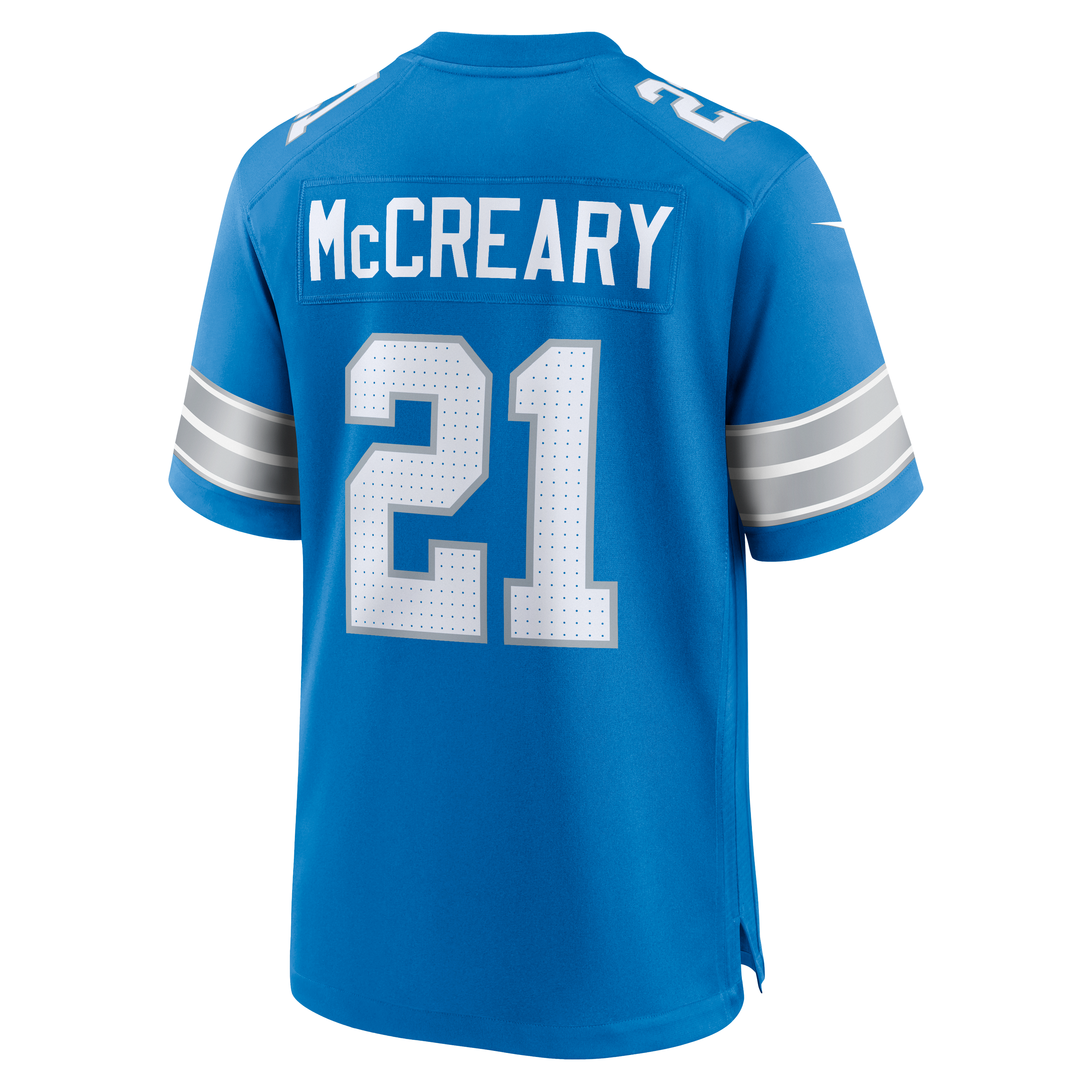 Roger McCreary Detroit Lions Game Jersey Blue NFL Football Fan Wear