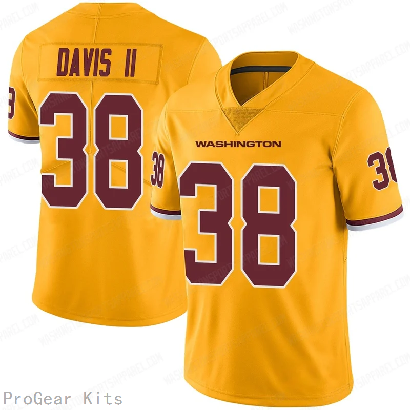 Fred Davis Rush Washington Commanders Jersey No.38 Gold NFL Football Fan Wear Fred Davis Rush