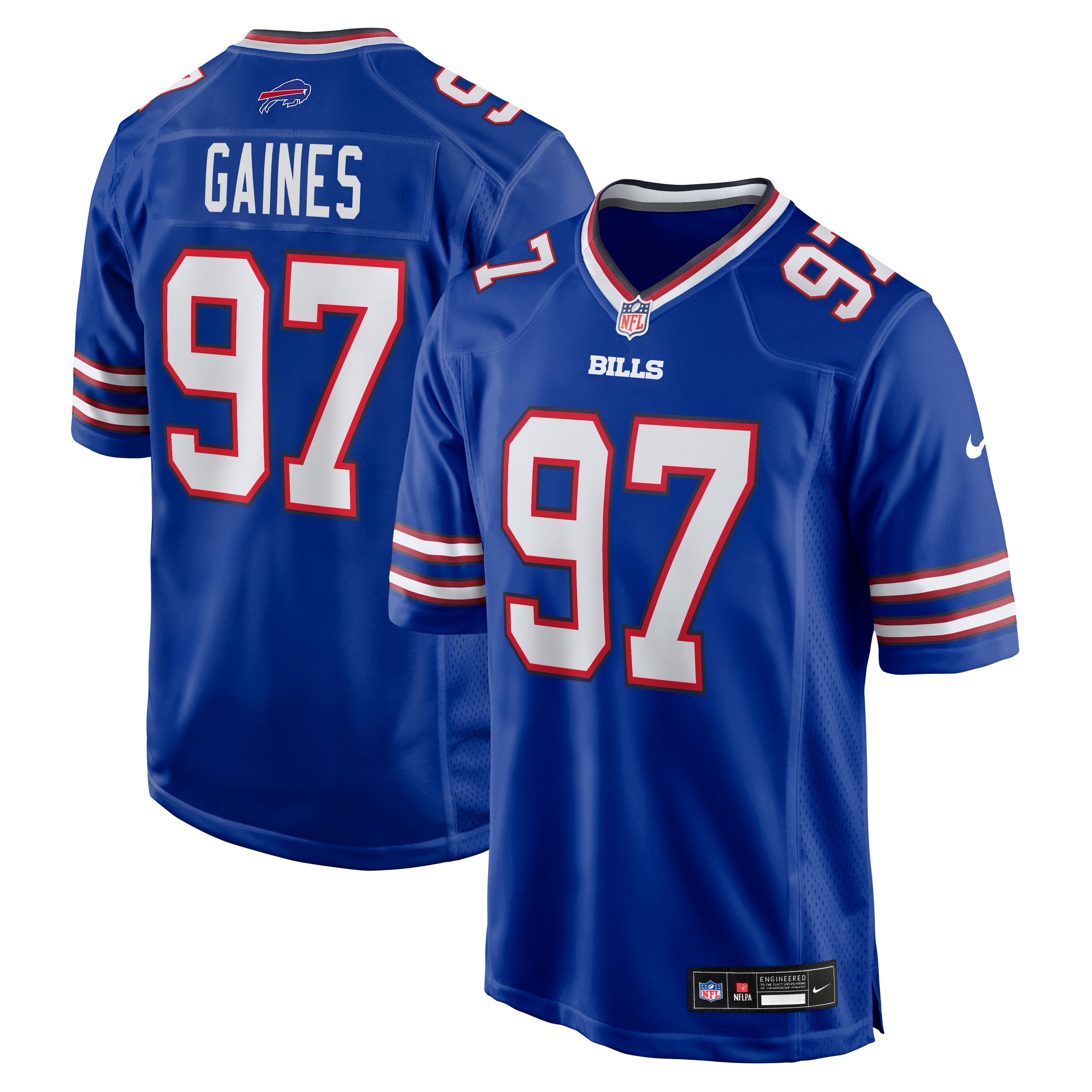 Greg Gaines Buffalo Bills Game Jersey Royal NFL Football Fan Wear Greg Gaines
