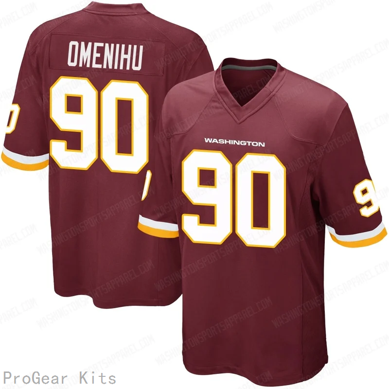 Charles Omenihu Washington Commanders Game Jersey No.90 Burgundy NFL Football Fan Wear Charles Omenihu