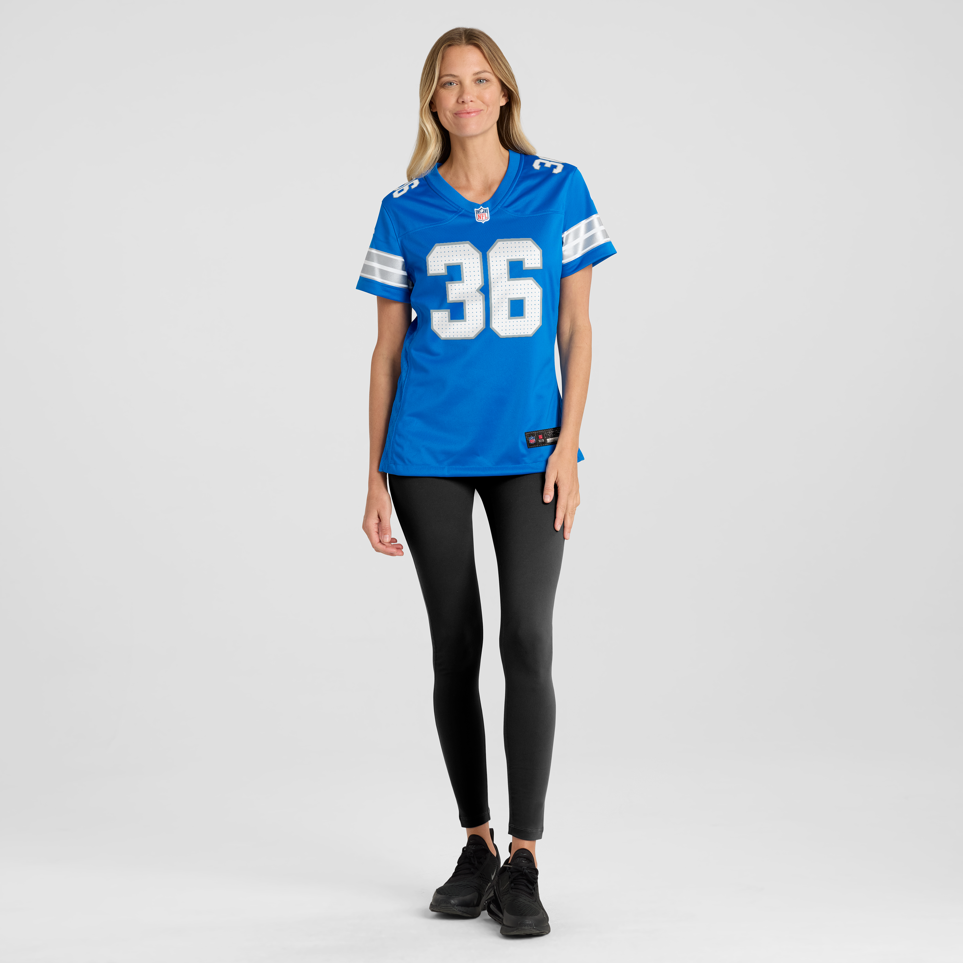 Chuck Clark Detroit Lions Game Jersey Blue NFL Football Fan Wear