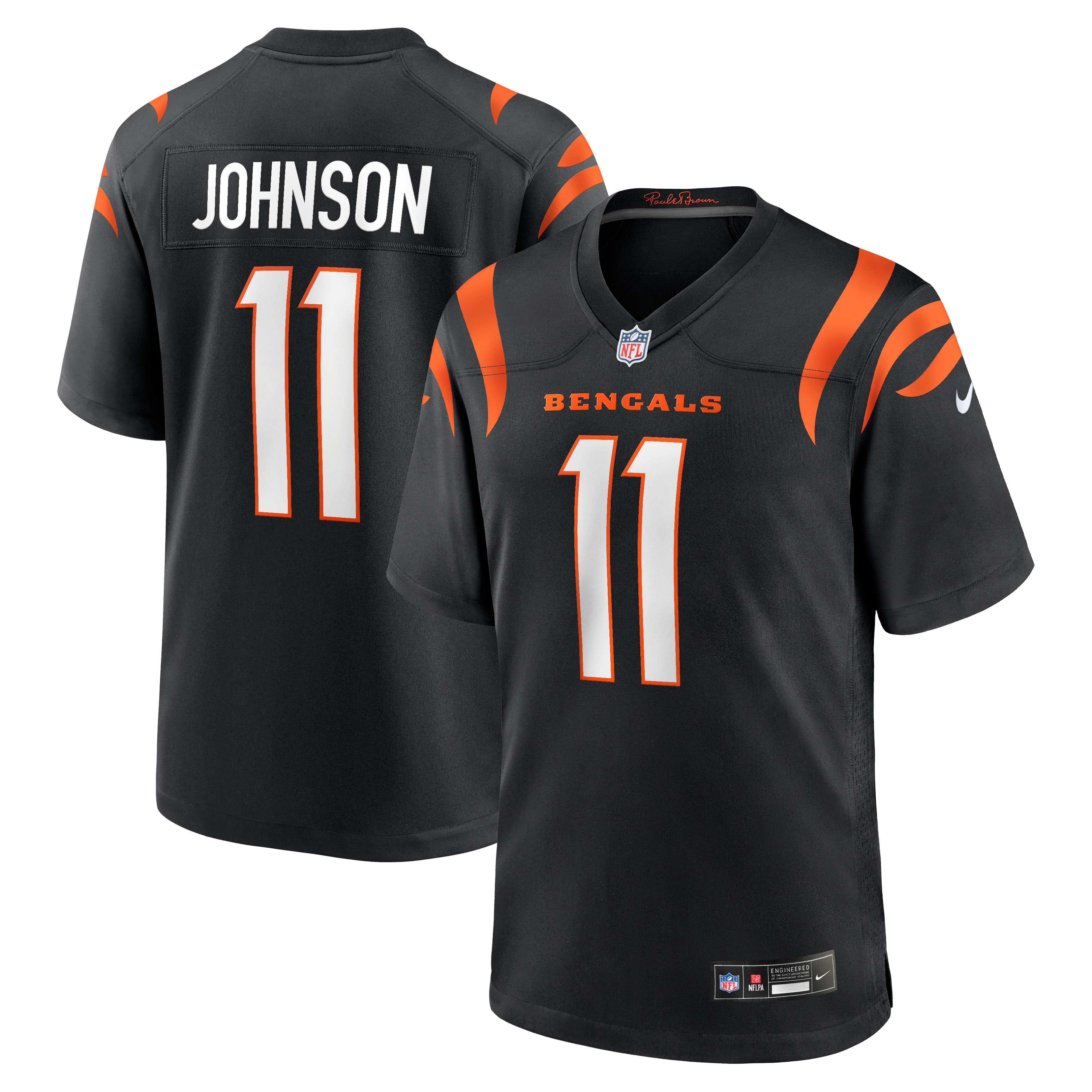 Josh Johnson Cincinnati Bengals Game Jersey Black NFL Football Fan Wear