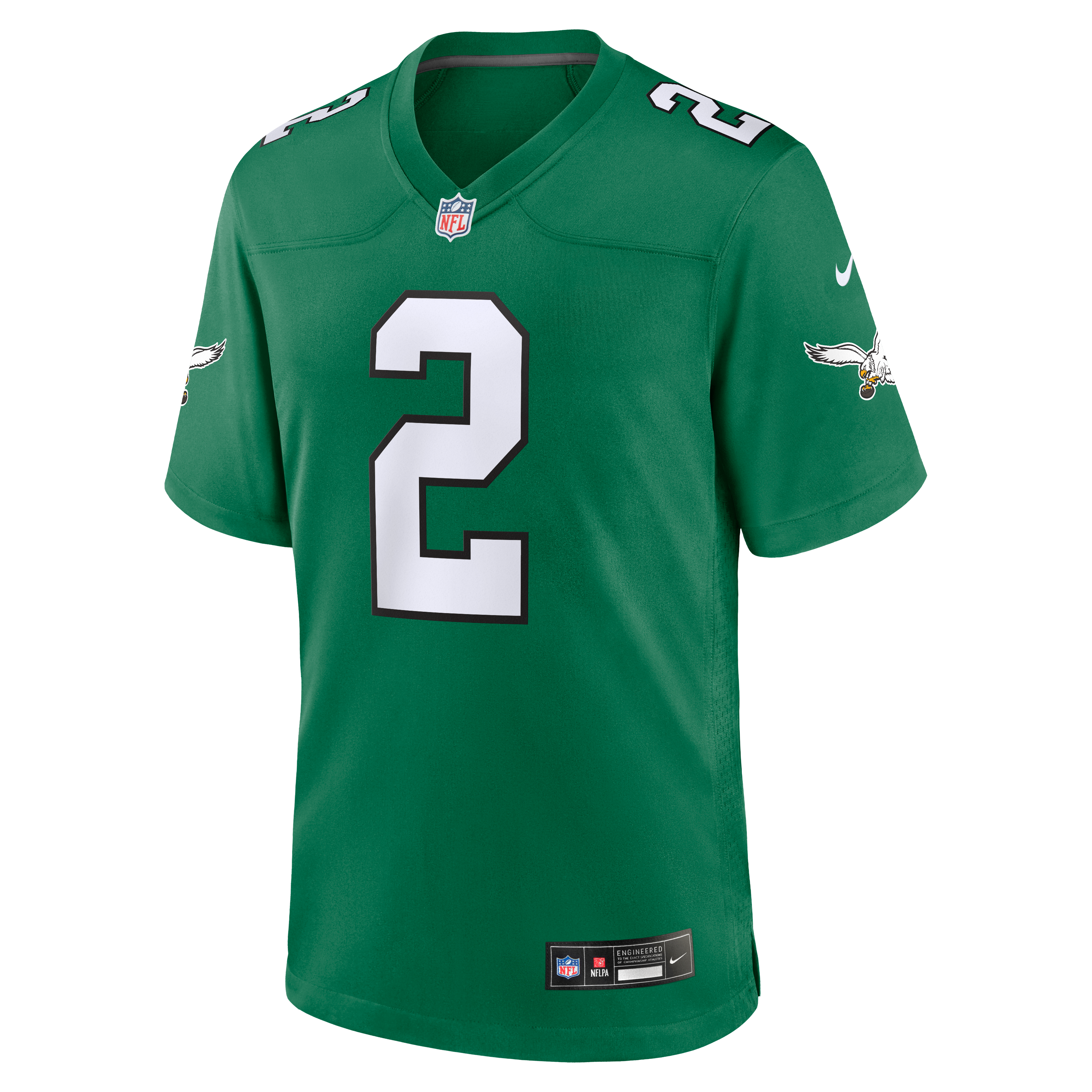 Tariq Woolen Philadelphia Eagles Game Jersey Kelly Green NFL Football Fan Wear Tariq Woolen