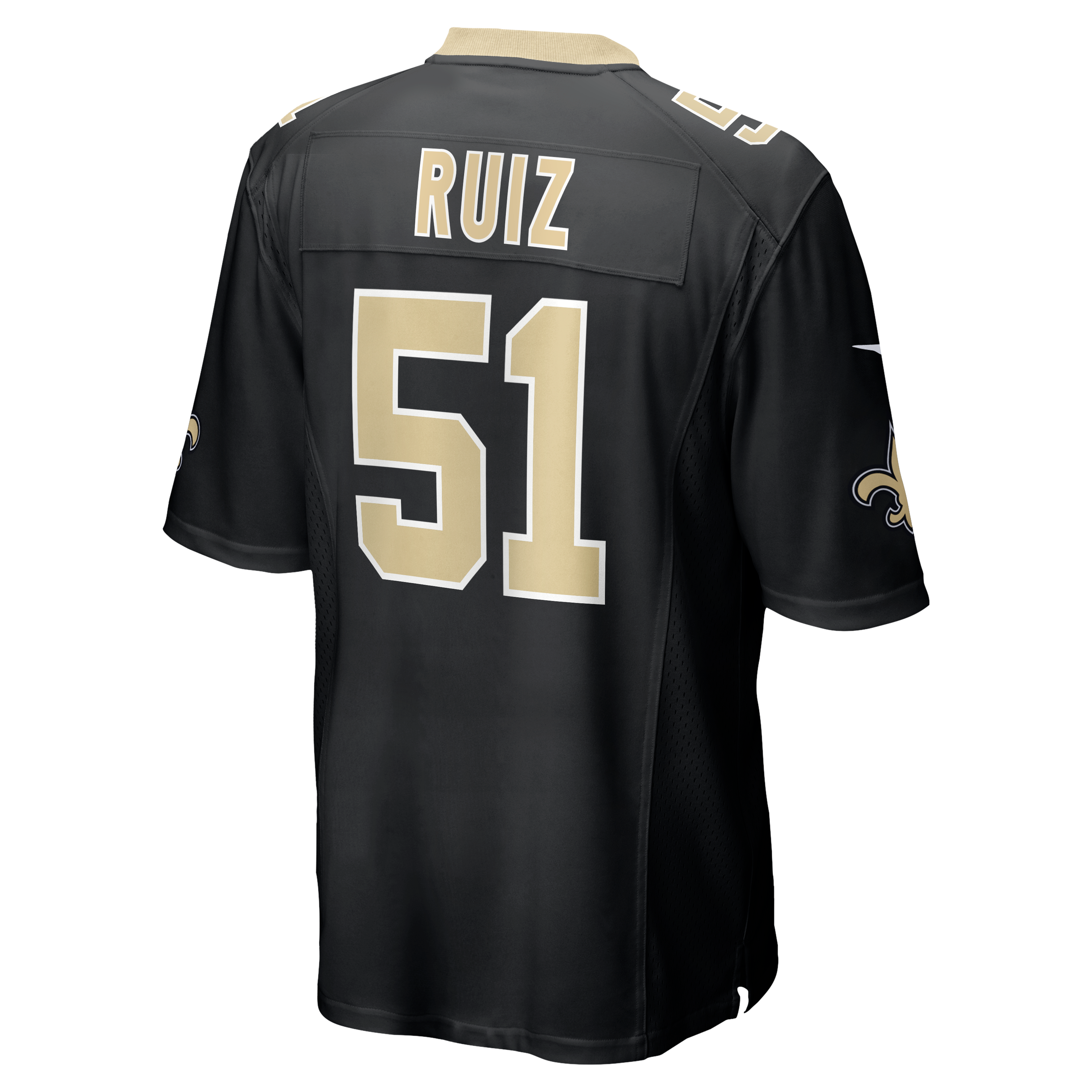 Cesar Ruiz New Orleans Saints Game Jersey Black NFL Football Fan Wear Cesar Ruiz