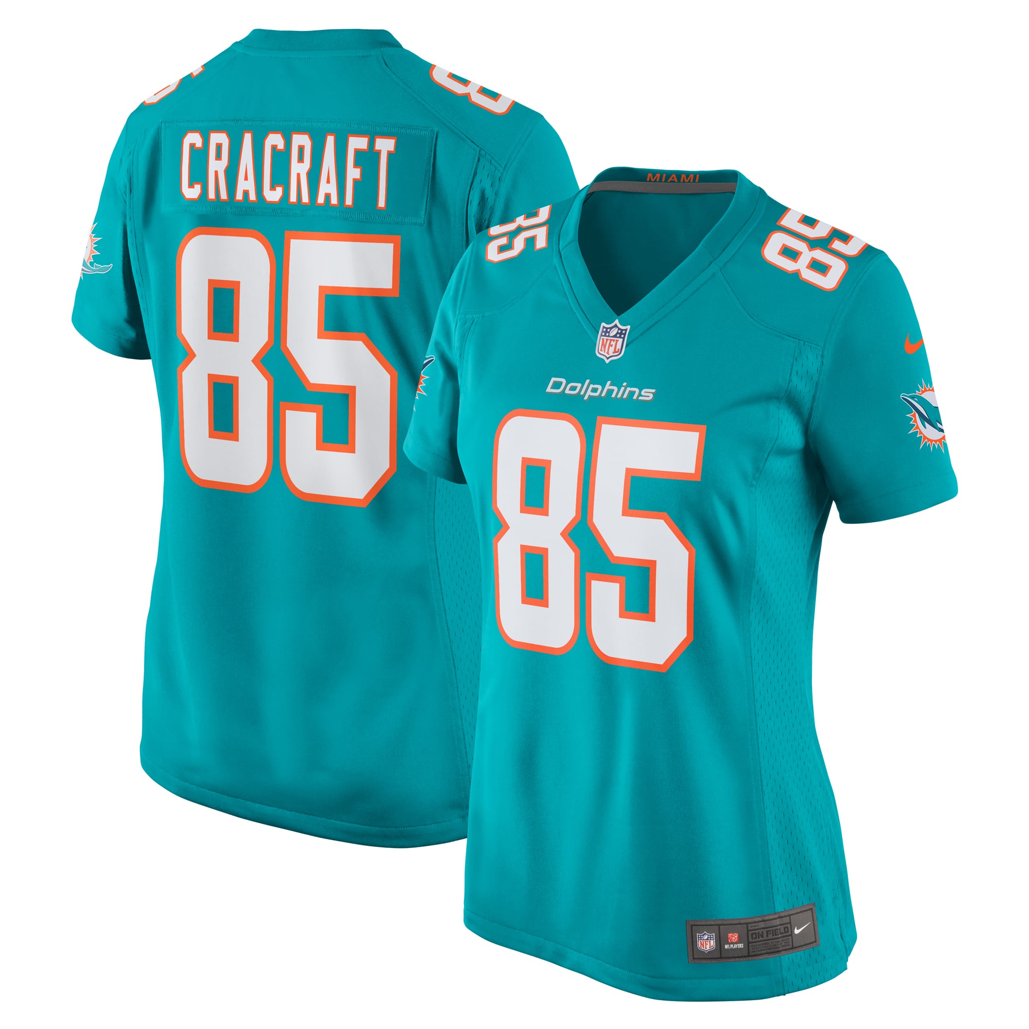 River Cracraft Miami Dolphins Player Jersey Aqua NFL Football Fan Wear River Cracraft