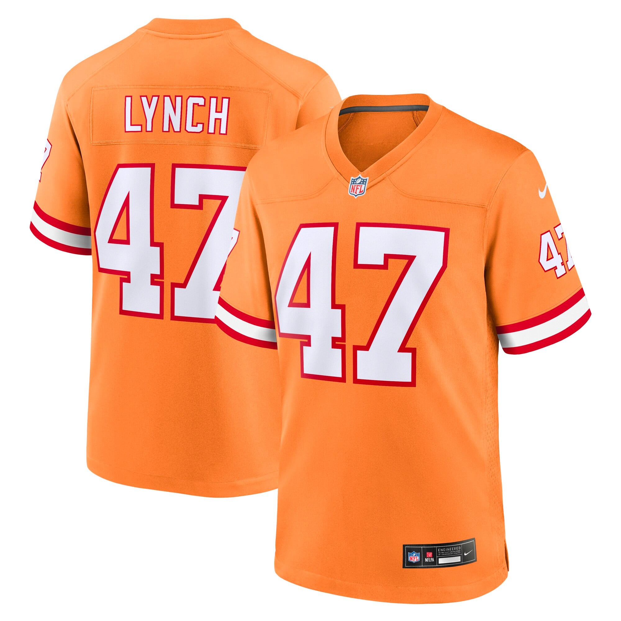 Retired John Lynch Tampa Bay Buccaneers Player Jersey Orange NFL Football Fan Wear
