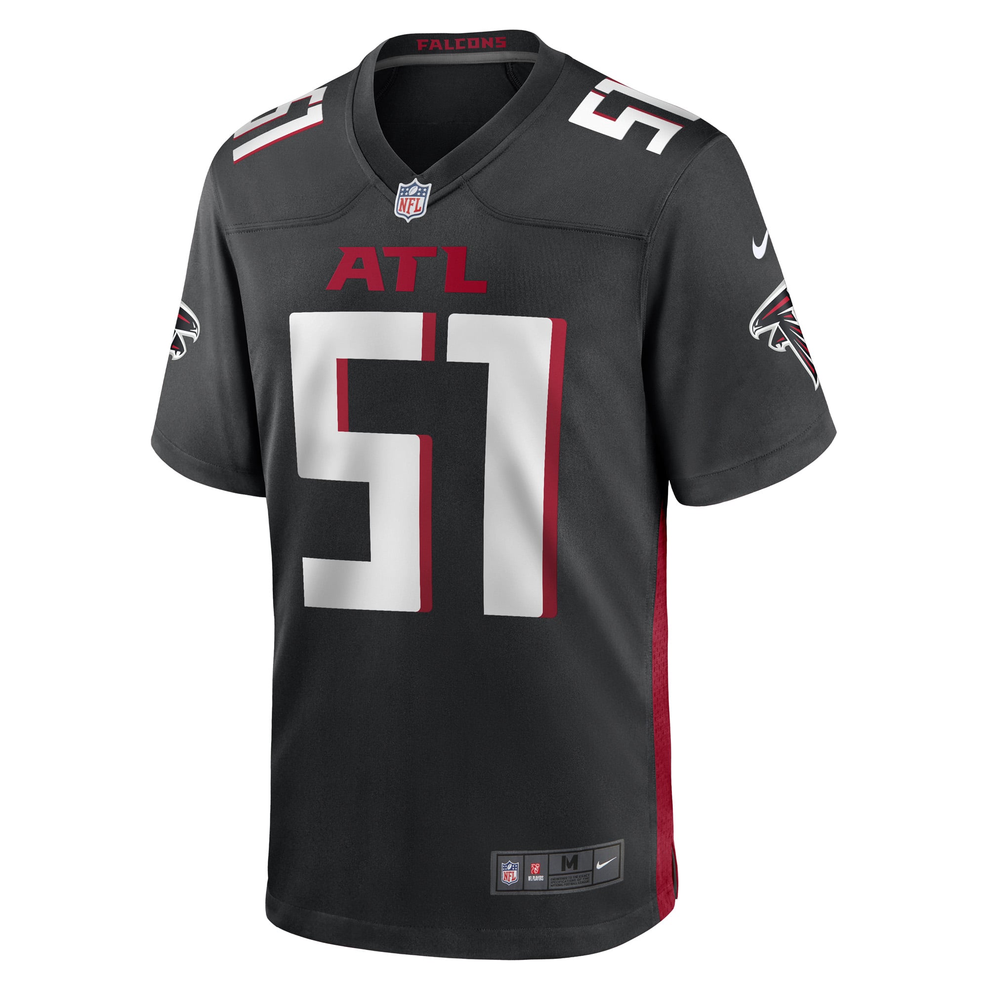 DeAngelo Malone Atlanta Falcons Player Jersey Black NFL Football Fan Wear DeAngelo Malone