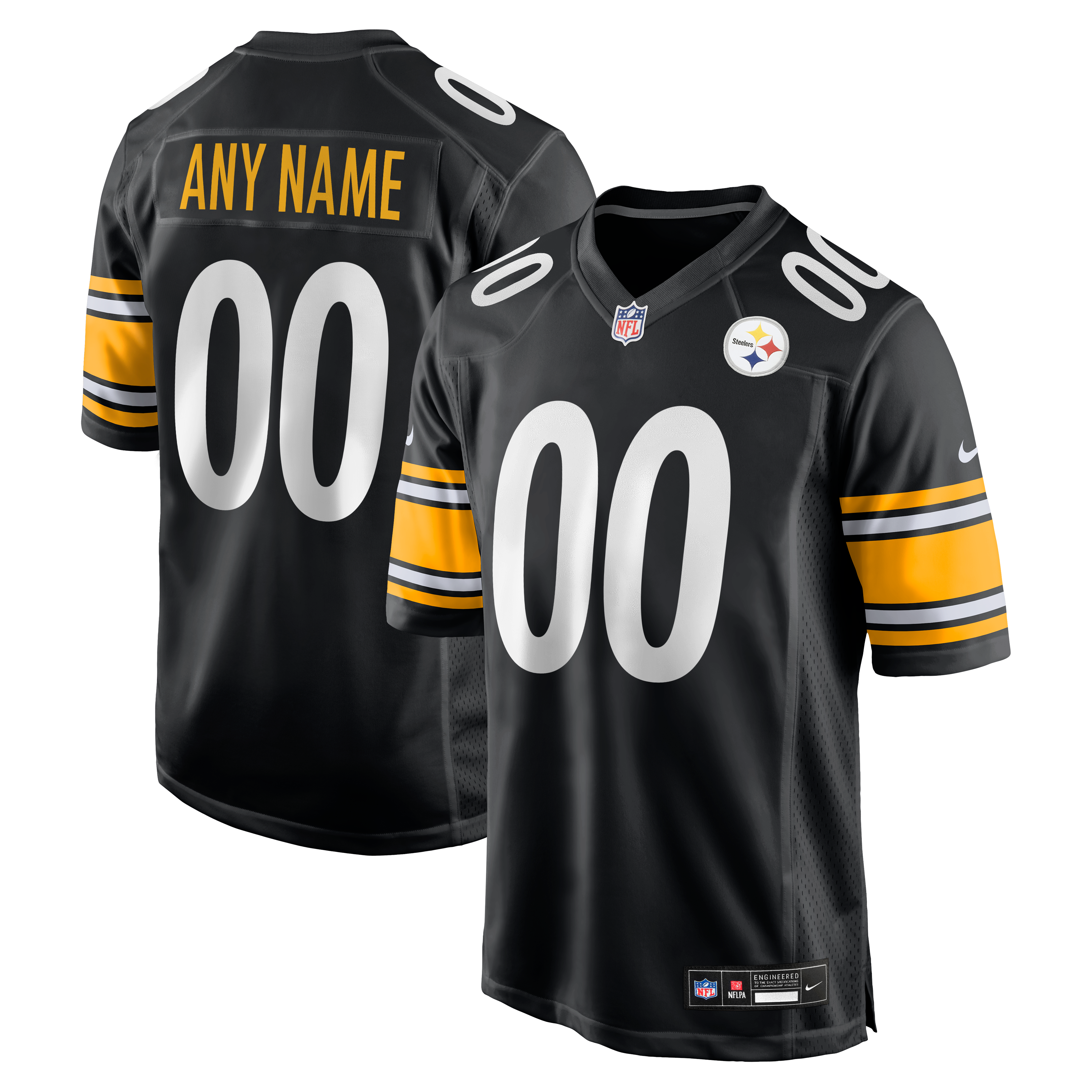 Pittsburgh Steelers Game Jersey White NFL Football Fan Wear Custom Number